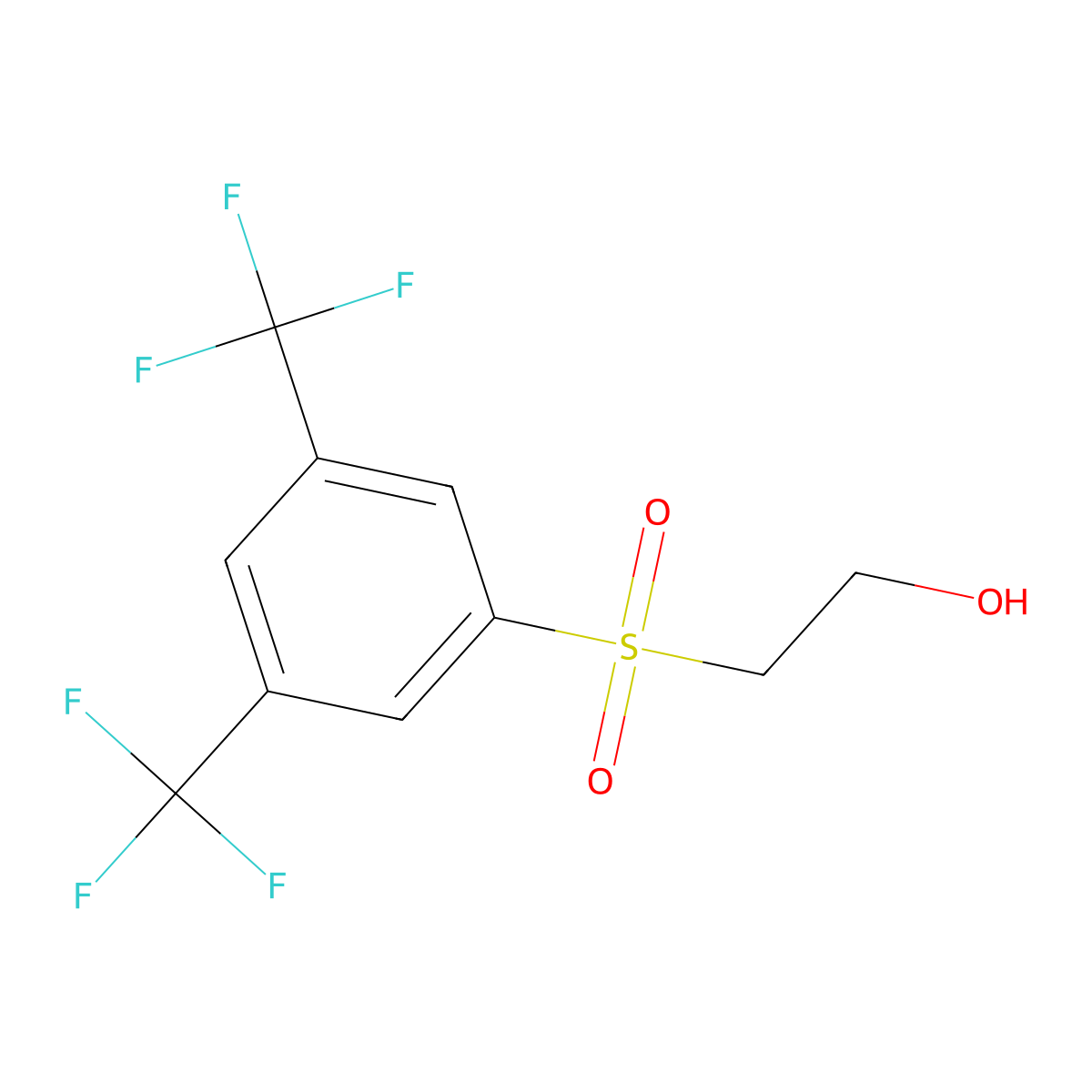 3,5-Bis(trifluoromethyl)phenylsulfonylethanol molecular structure, CAS 450409-87-7