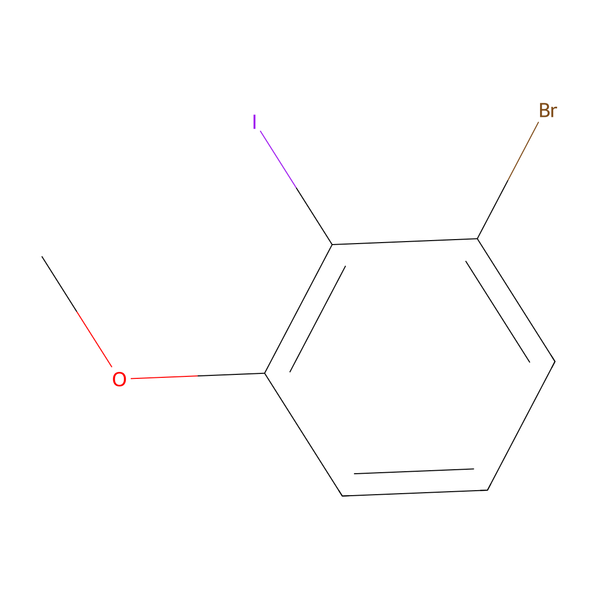 1-Bromo-2-iodo-3-methoxybenzene molecular structure, CAS 450412-22-3