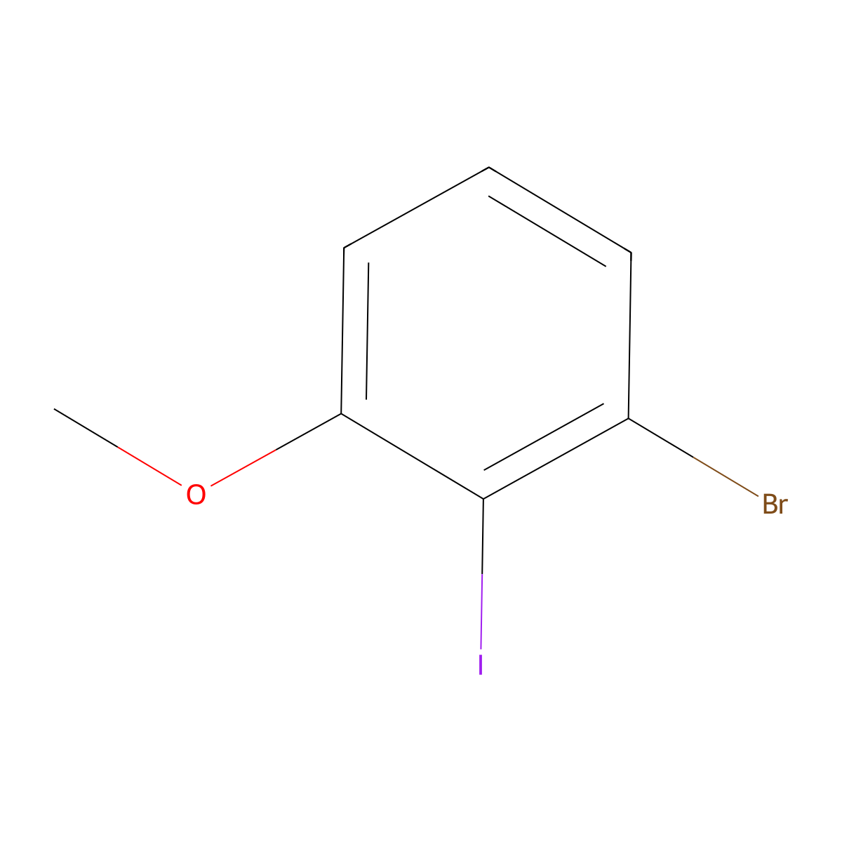 1-Bromo-2-iodo-3-methoxybenzene molecular structure, CAS 450412-22-3