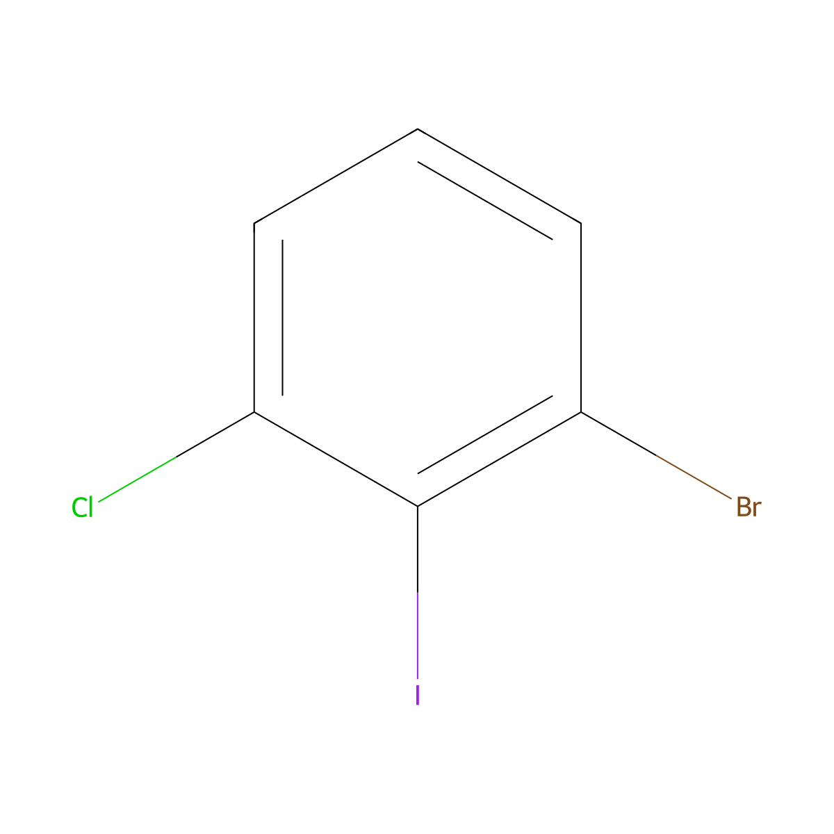 1-Bromo-3-chloro-2-iodobenzene molecular structure, CAS 450412-28-9