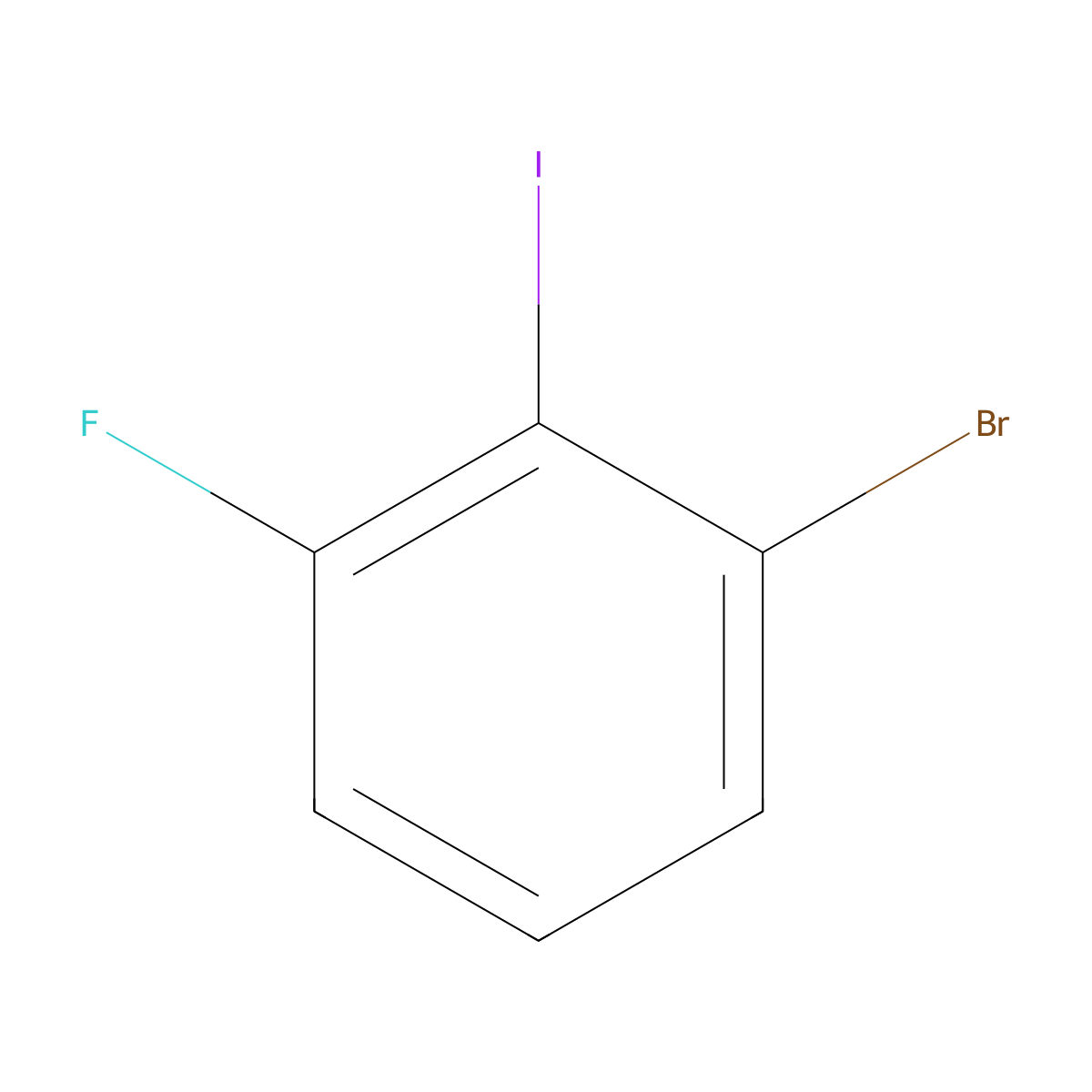 1-Bromo-3-fluoro-2-iodobenzene molecular structure, CAS 450412-29-0