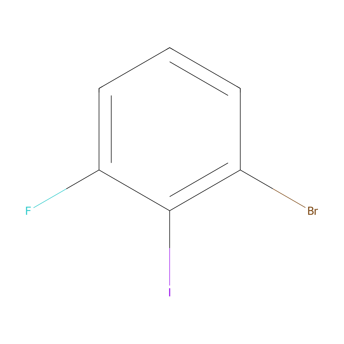 1-Bromo-3-fluoro-2-iodobenzene molecular structure, CAS 450412-29-0