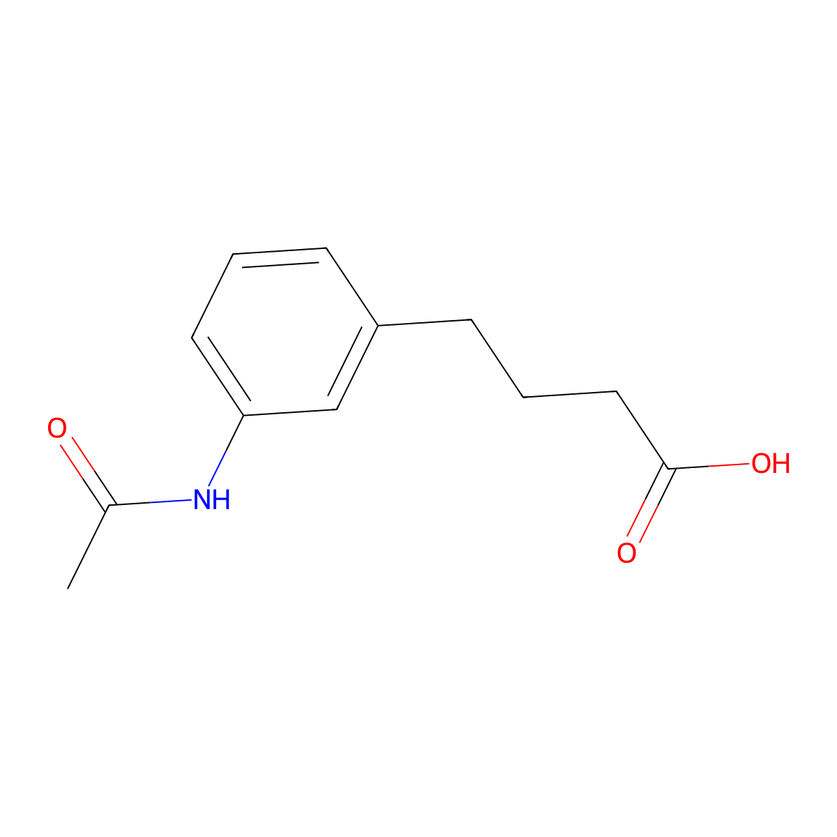4-(3-Acetamidophenyl)butanoic acid molecular structure, CAS 4505-33-3