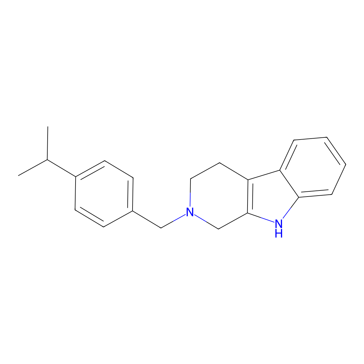 2-[(4-Propan-2-ylphenyl)methyl]-1,3,4,9-tetrahydropyrido[3,4-b]indole molecular structure, CAS 4505-80-0