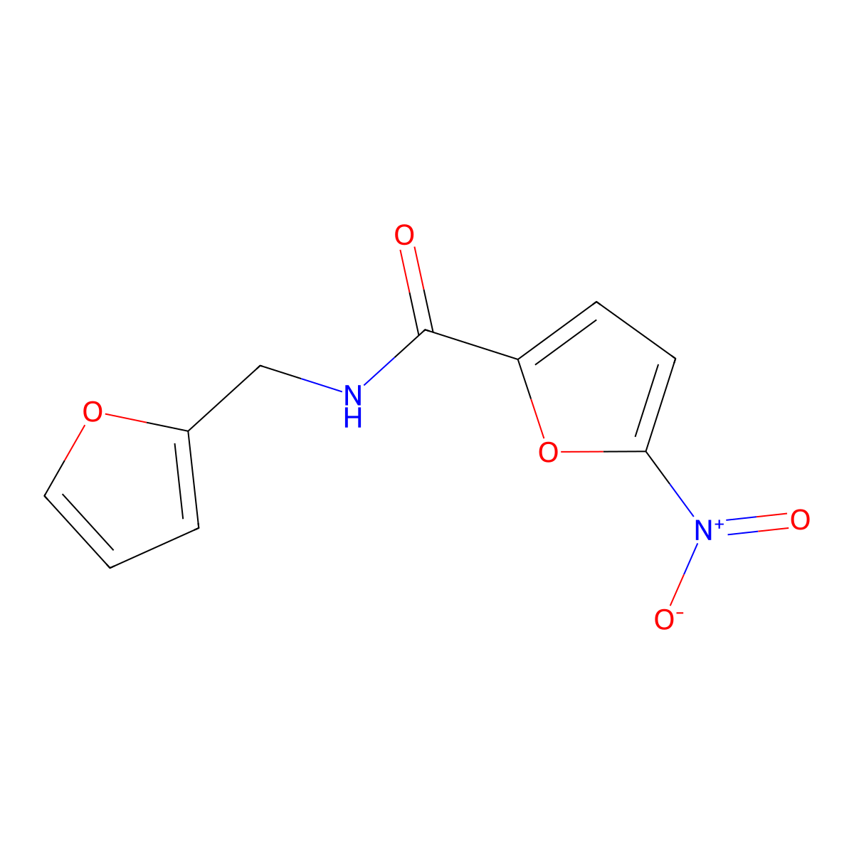 N-(furan-2-ylmethyl)-5-nitrofuran-2-carboxamide molecular structure, CAS 4506-06-3
