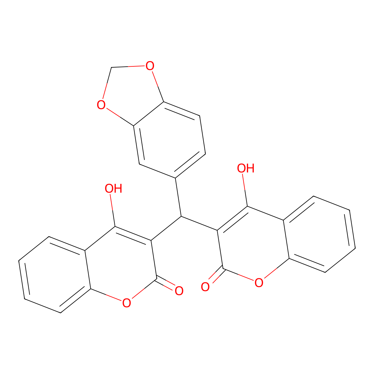 3,3'-[(2H-1,3-Benzodioxol-5-yl)methylene]bis(4-hydroxy-2H-1-benzopyran-2-one) molecular structure, CAS 4506-25-6