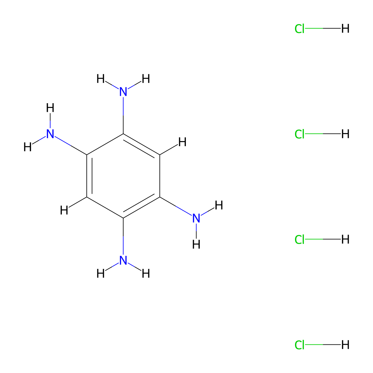 1,2,4,5-Benzenetetraamine tetrahydrochloride molecular structure, CAS 4506-66-5