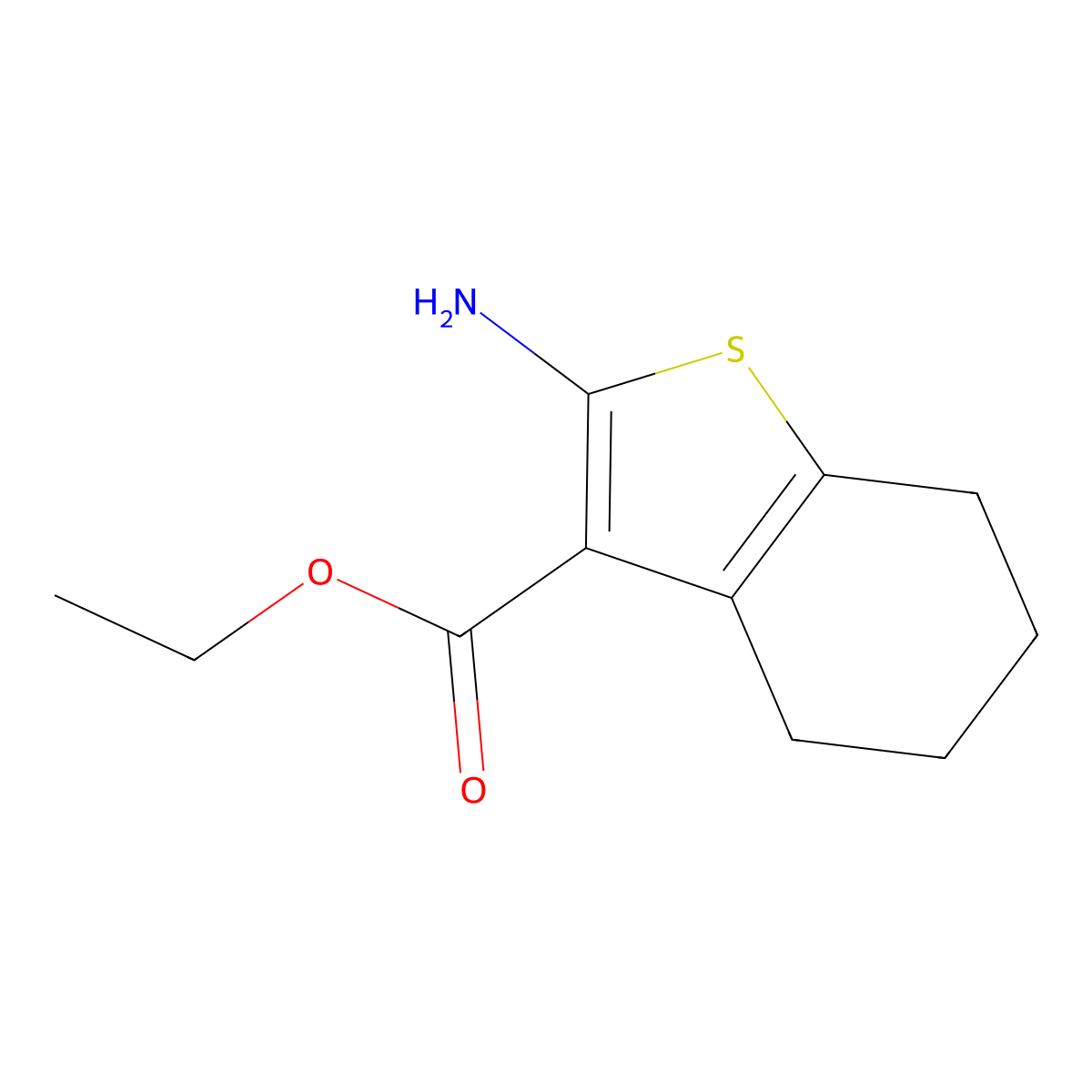 Ethyl 2-amino-4,5,6,7-tetrahydrobenzo[b]thiophene-3-carboxylate molecular structure, CAS 4506-71-2