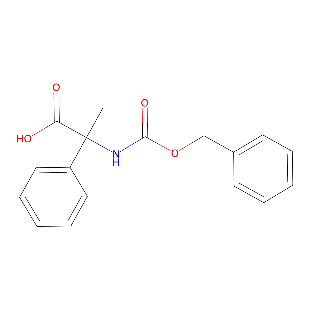 2-{[(Benzyloxy)carbonyl]amino}-2-phenylpropanoic acid molecular structure, CAS 4507-40-8