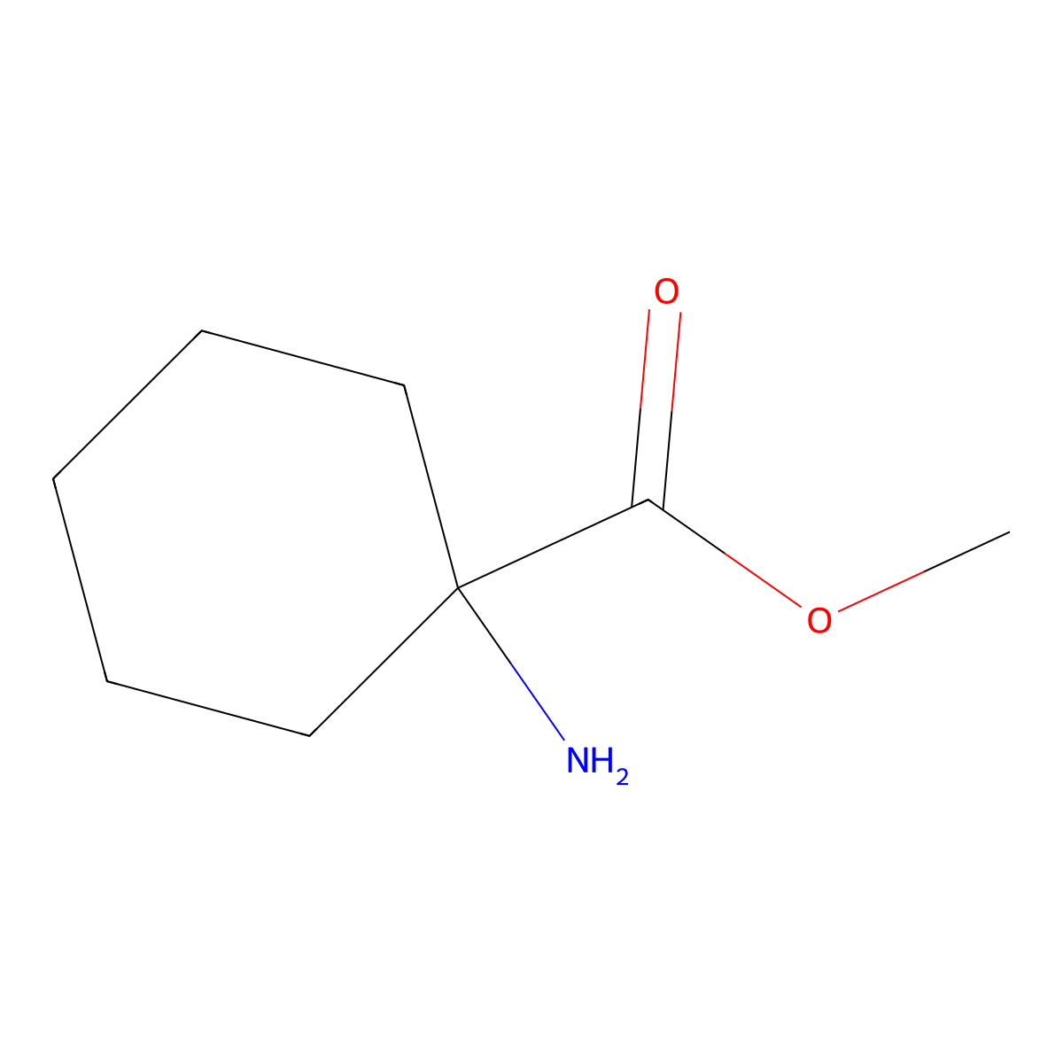 Methyl 1-aminocyclohexanoate molecular structure, CAS 4507-57-7