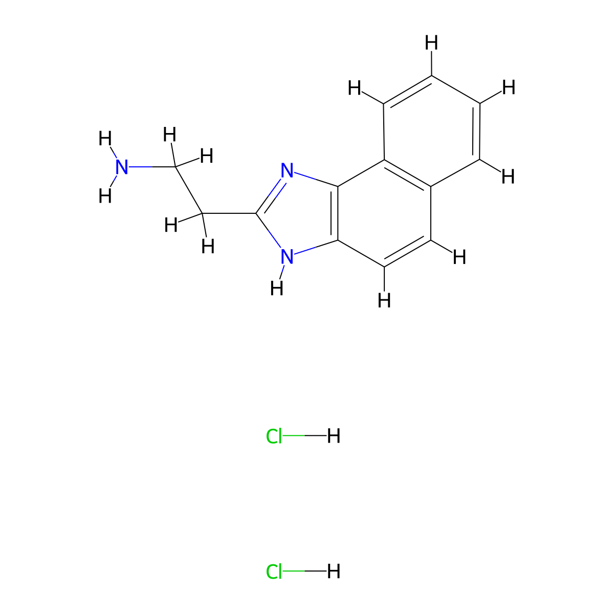 2-(1H-naphtho(1,2-d)imidazol-2-yl)ethan-1-amine dihydrochloride molecular structure, CAS 4507-70-4