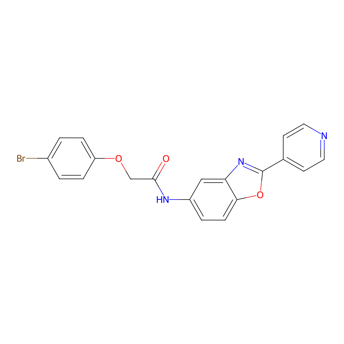 2-(4-Bromophenoxy)-N-[2-(pyridin-4-yl)-1,3-benzoxazol-5-yl]acetamide molecular structure, CAS 4508-17-2