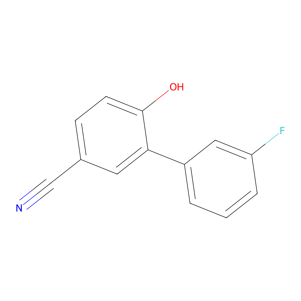 3'-Fluoro-6-hydroxy-[1,1'-biphenyl]-3-carbonitrile molecular structure, CAS 450843-43-3