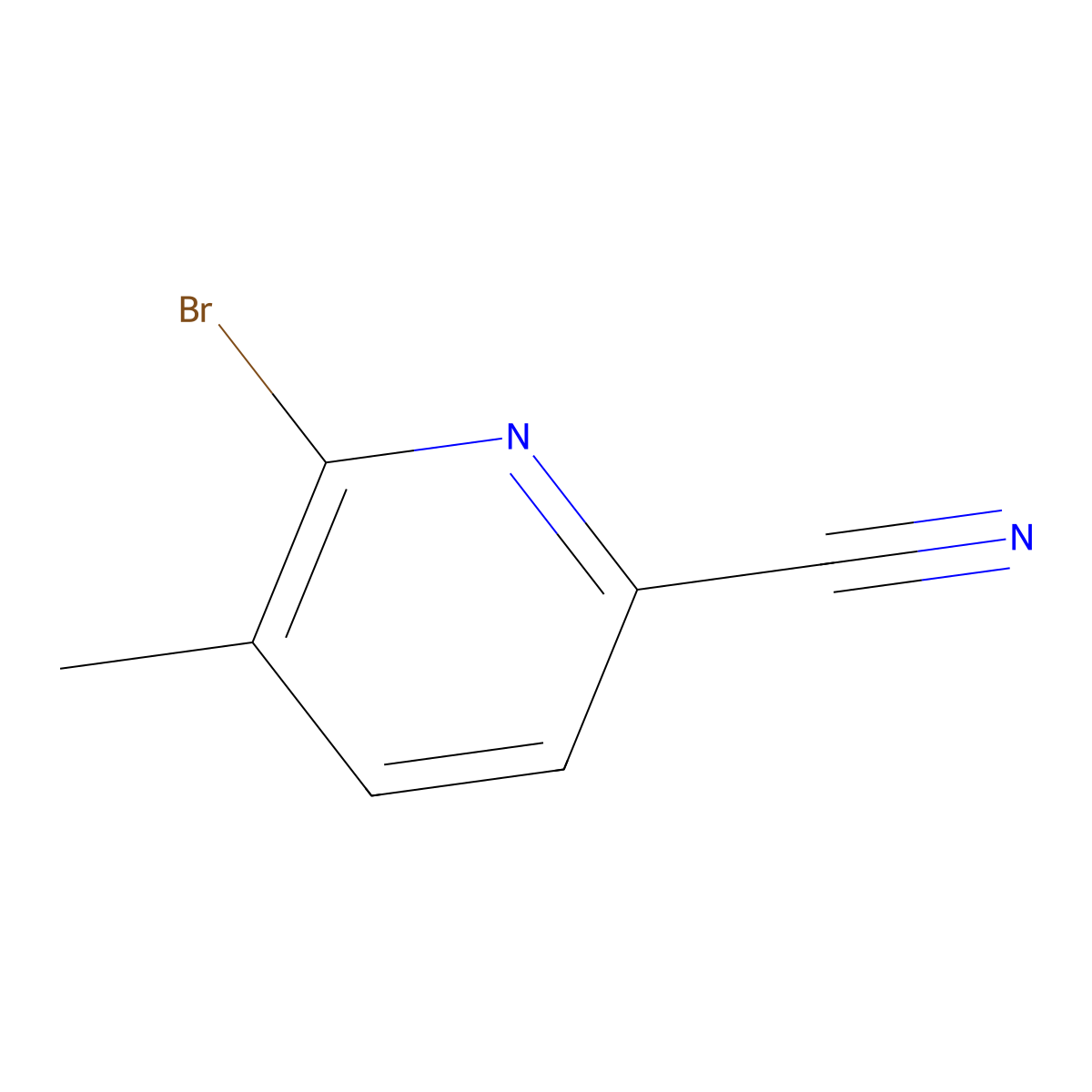 6-Bromo-5-methylpyridine-2-carbonitrile molecular structure, CAS 450844-27-6