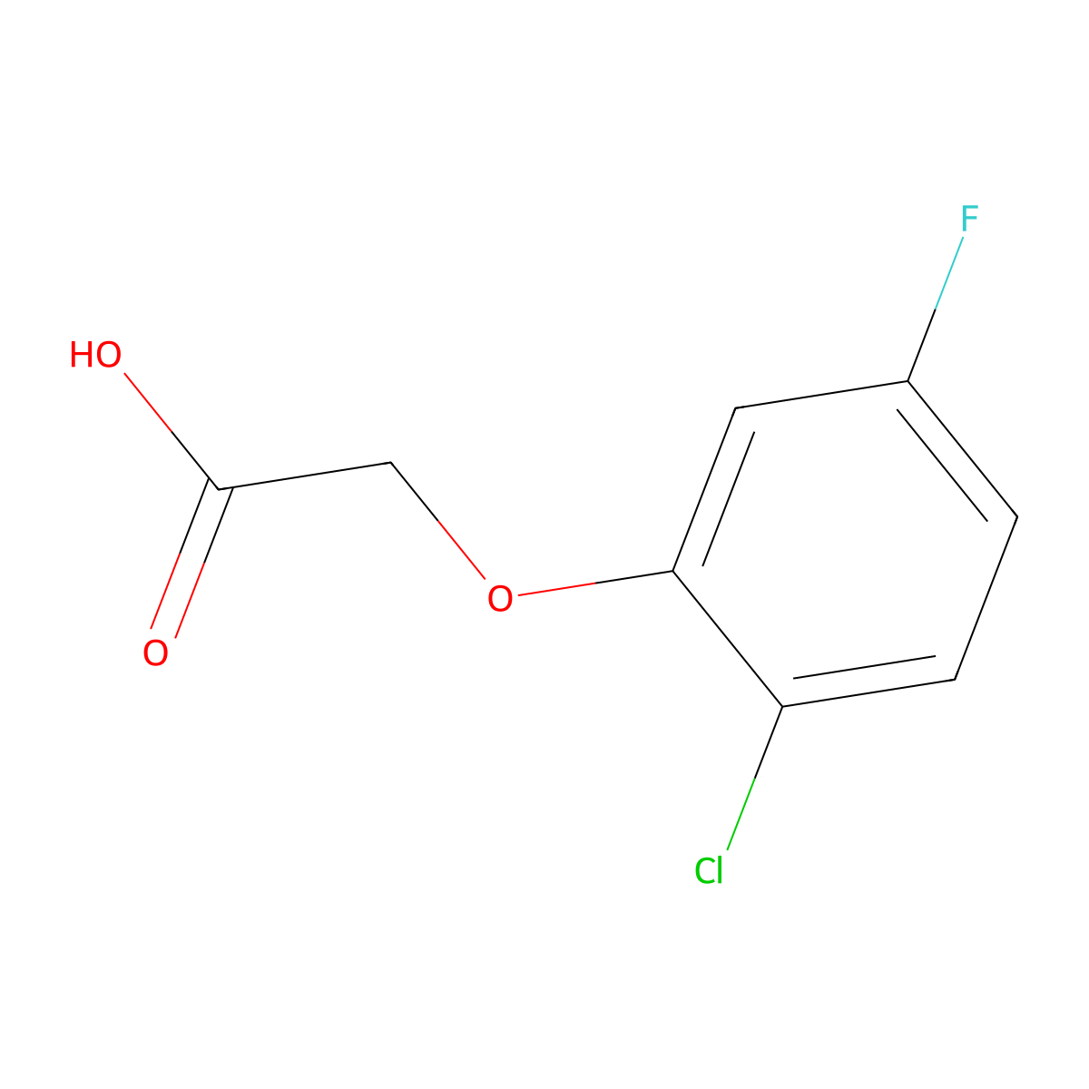 2-(2-Chloro-5-fluorophenoxy)acetic acid molecular structure, CAS 451-19-4