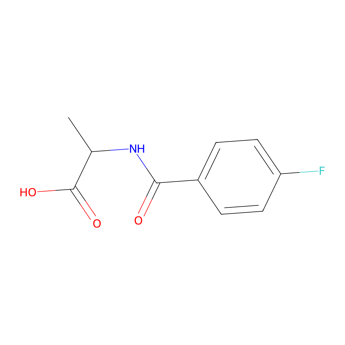 2-(4-Fluorobenzamido)propanoic acid molecular structure, CAS 451-28-5