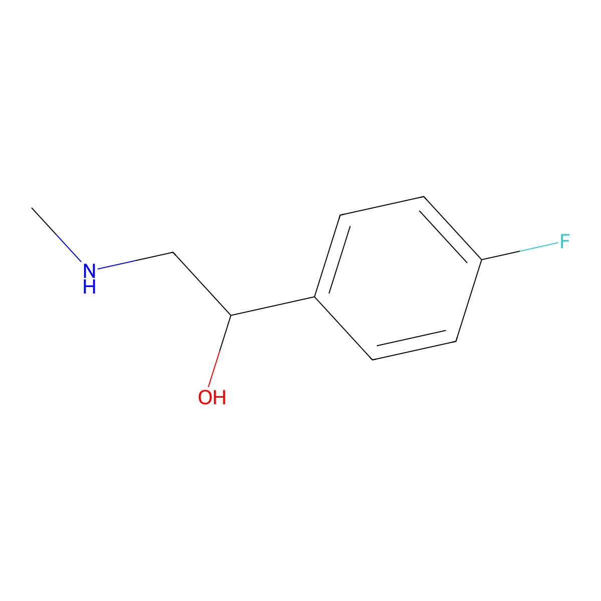 1-(4-Fluorophenyl)-2-(methylamino)ethan-1-ol molecular structure, CAS 451-45-6