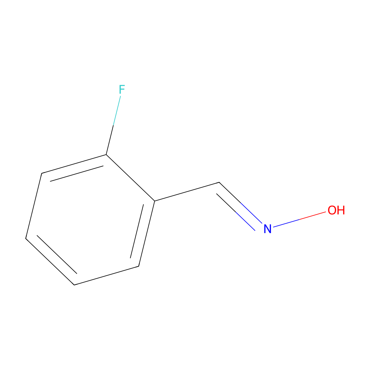 Benzaldehyde, 2-fluoro-, oxime molecular structure, CAS 451-79-6