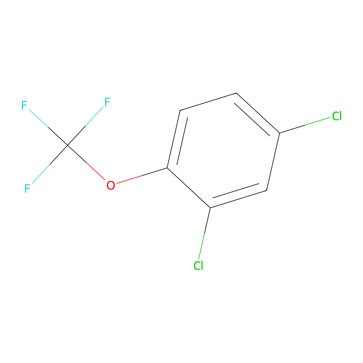 2,4-Dichloro-1-(trifluoromethoxy)benzene molecular structure, CAS 451-85-4