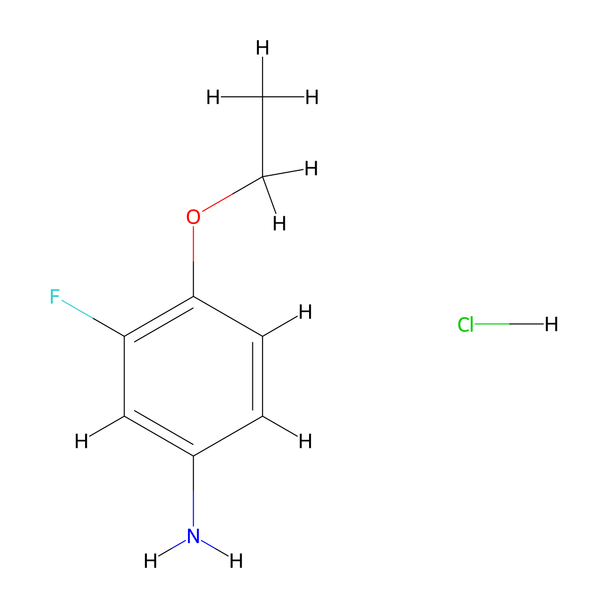 4-Ethoxy-3-fluoroaniline hydrochloride molecular structure, CAS 451-87-6