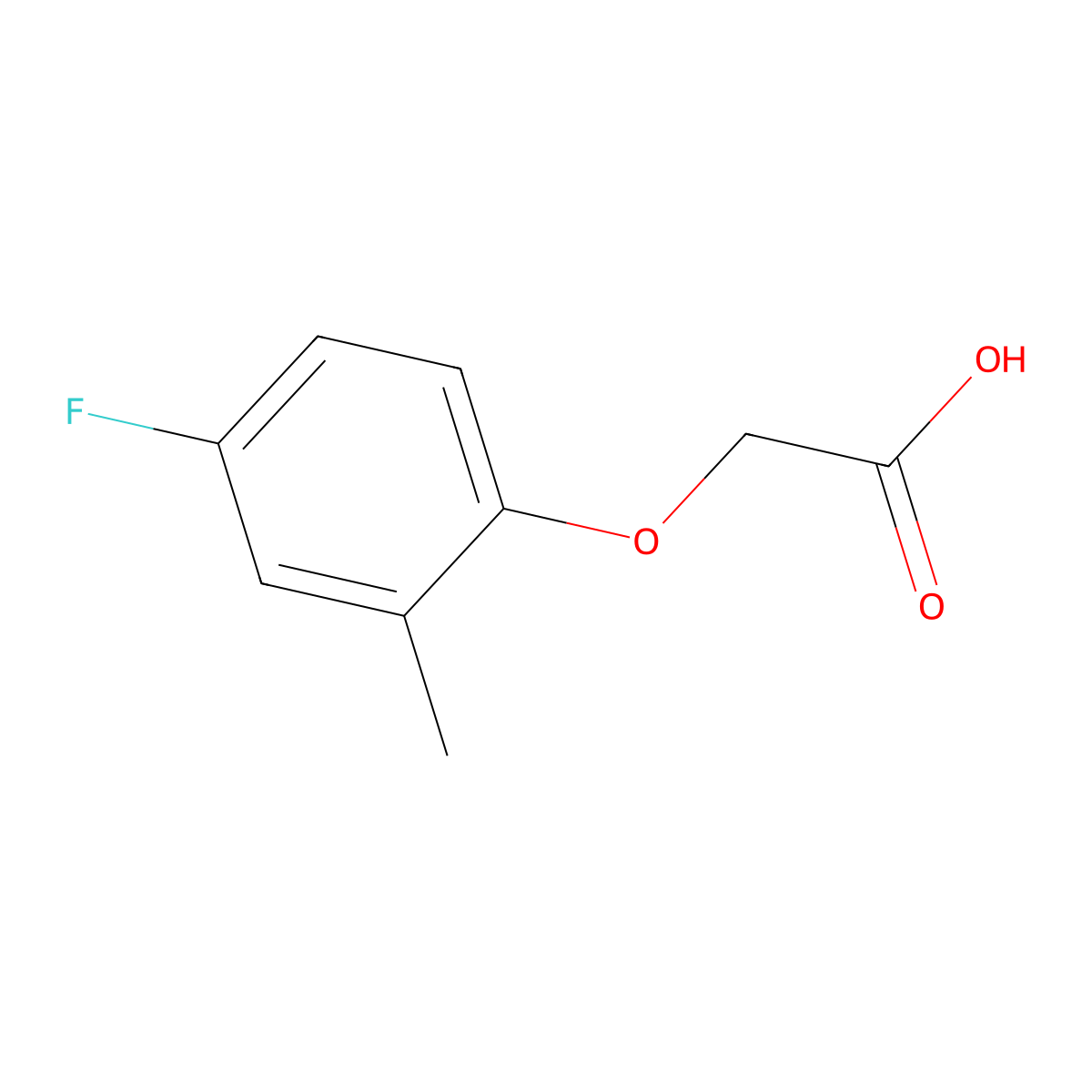 2-(4-Fluoro-2-methylphenoxy)acetic acid molecular structure, CAS 451-88-7