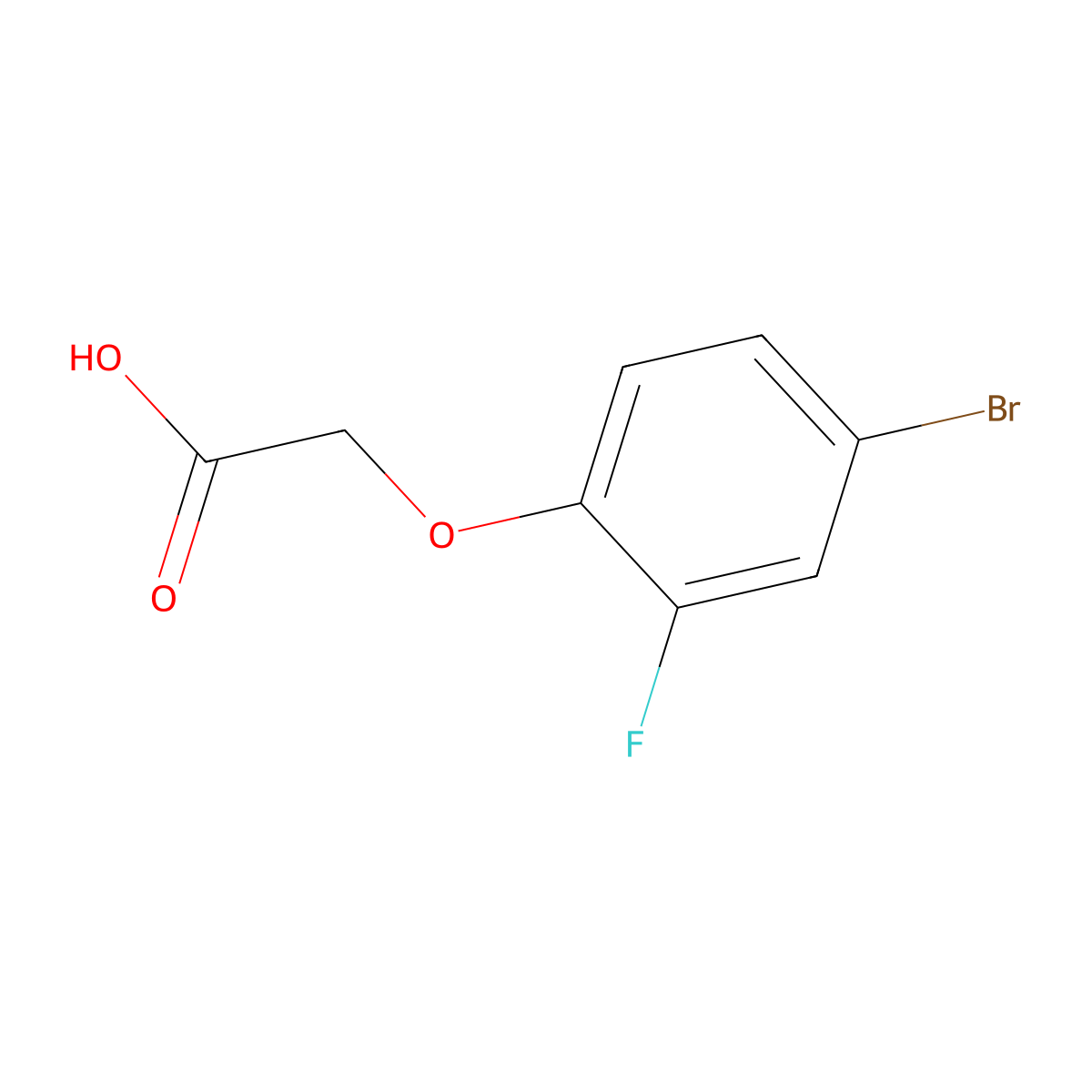 2-(4-Bromo-2-fluorophenoxy)acetic acid molecular structure, CAS 451-90-1
