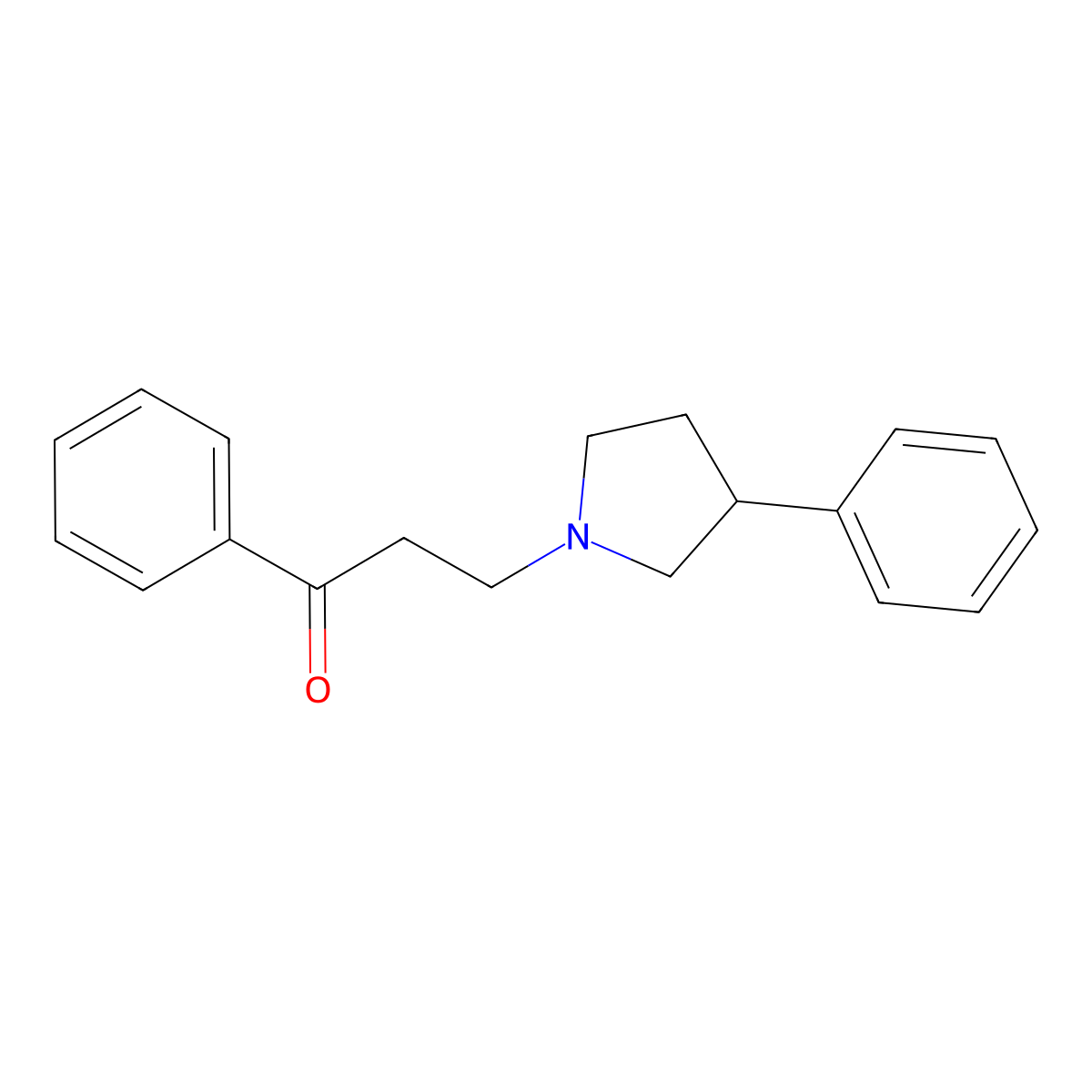 1-Phenyl-3-(3-phenylpyrrolidin-1-yl)propan-1-one molecular structure, CAS 4510-56-9