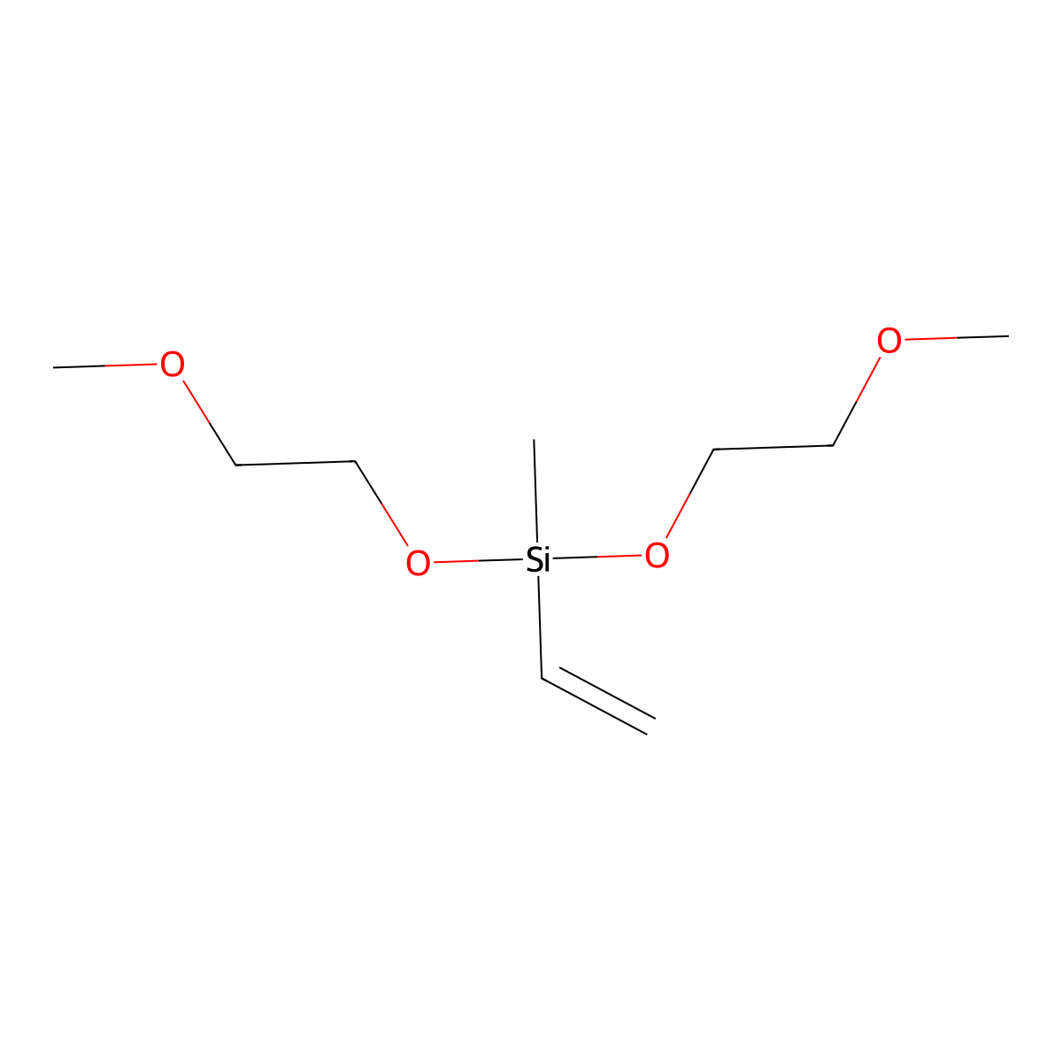 2,5,7,10-Tetraoxa-6-silaundecane, 6-ethenyl-6-methyl- molecular structure, CAS 45117-69-9