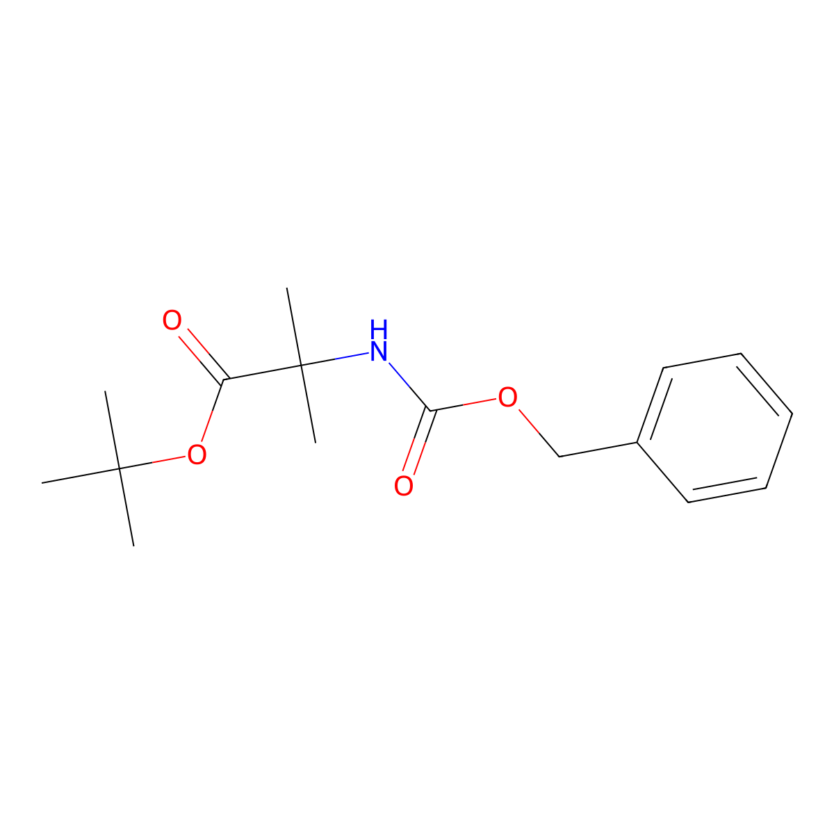 Tert-butyl 2-(benzyloxycarbonylamino)-2-methylpropanoate molecular structure, CAS 4512-31-6