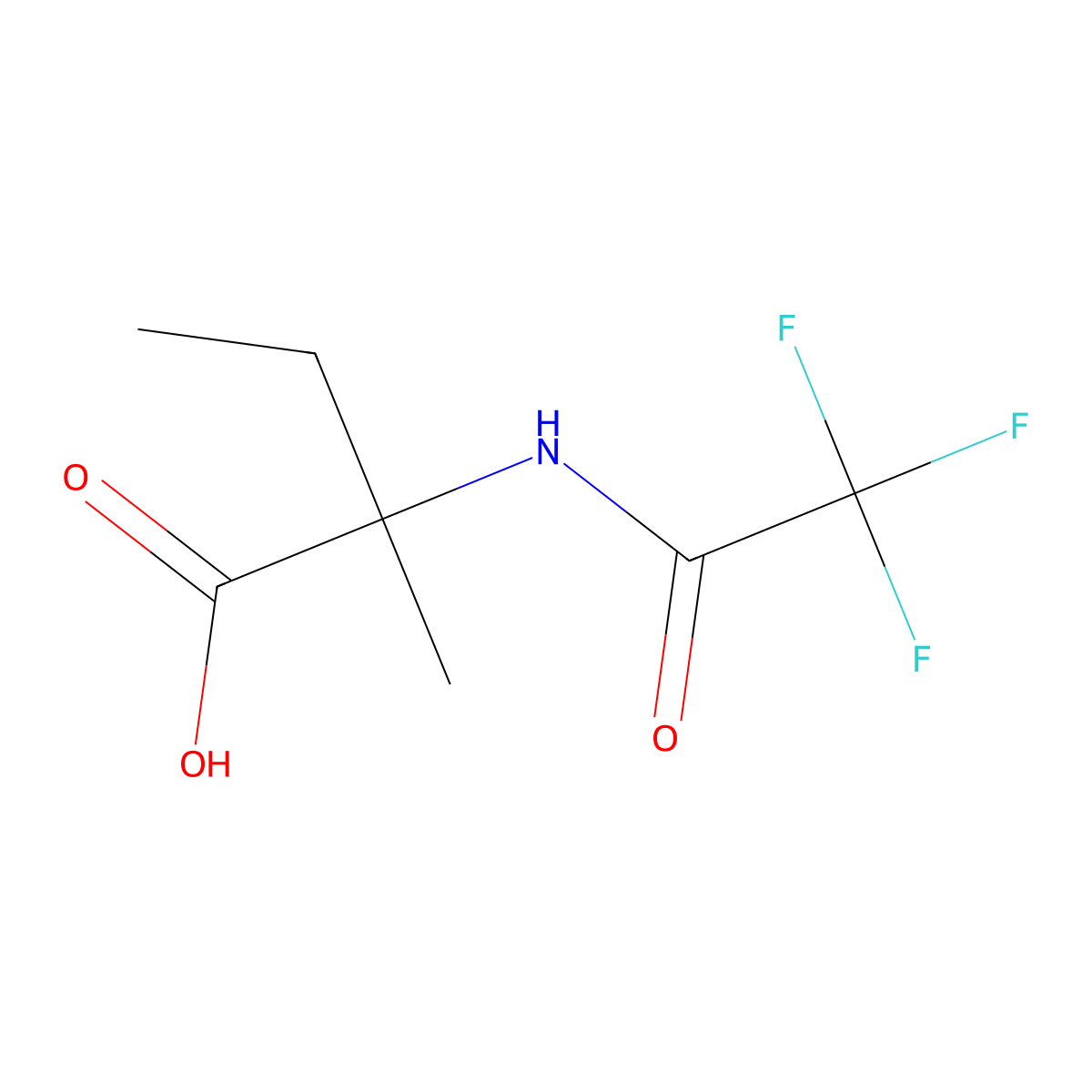 2-Methyl-2-(trifluoroacetamido)butanoic acid molecular structure, CAS 4512-51-0