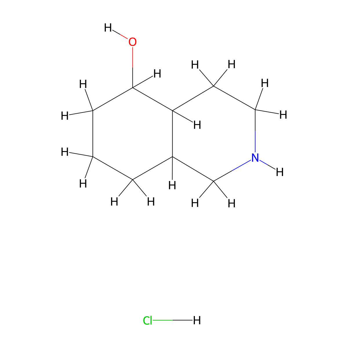 Decahydroisoquinolin-5-ol hydrochloride molecular structure, CAS 4512-84-9