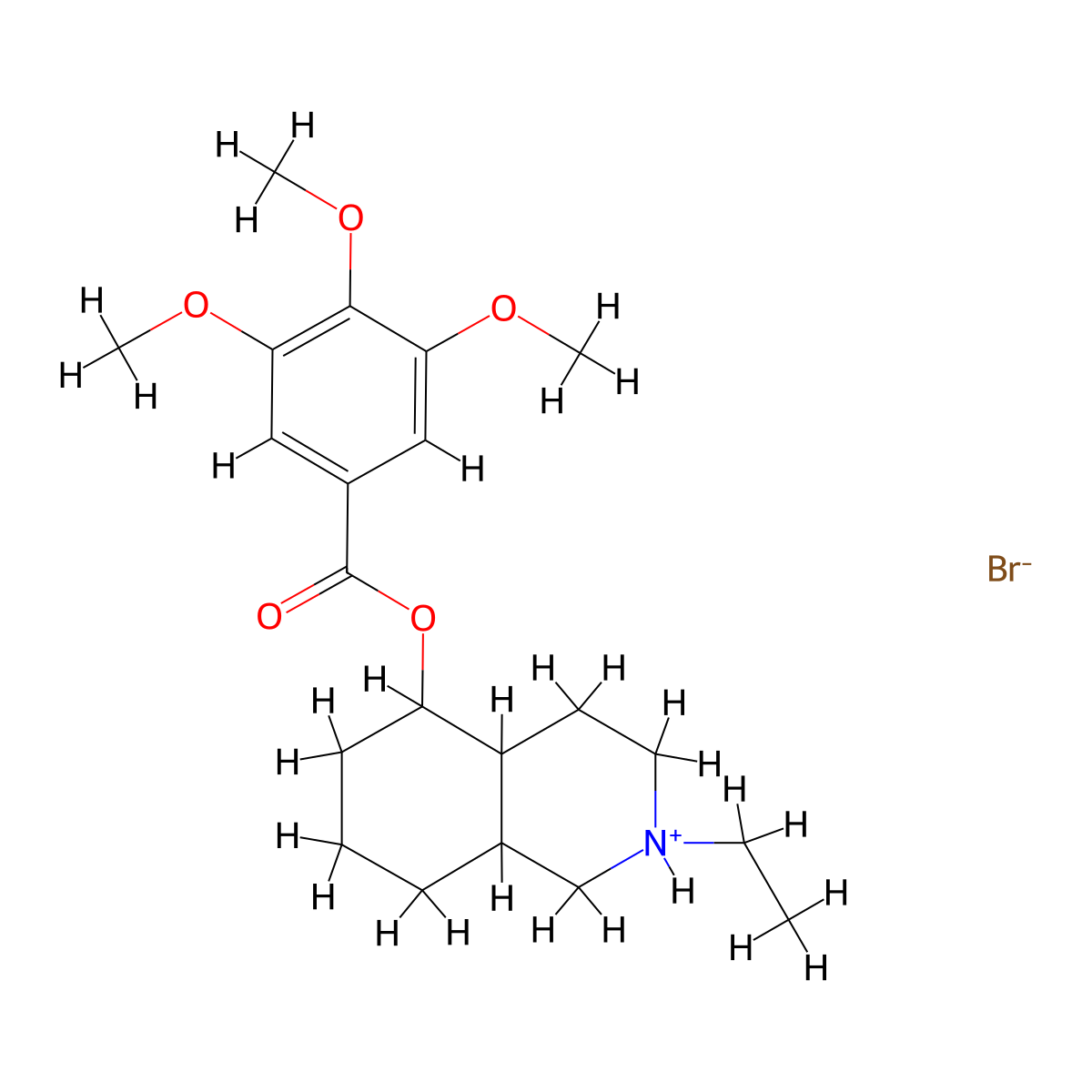 Benzoic acid, 3,4,5-trimethoxy-, 2-ethyldecahydro-5-isoquinolyl ester, hydrobromide molecular structure, CAS 4512-87-2