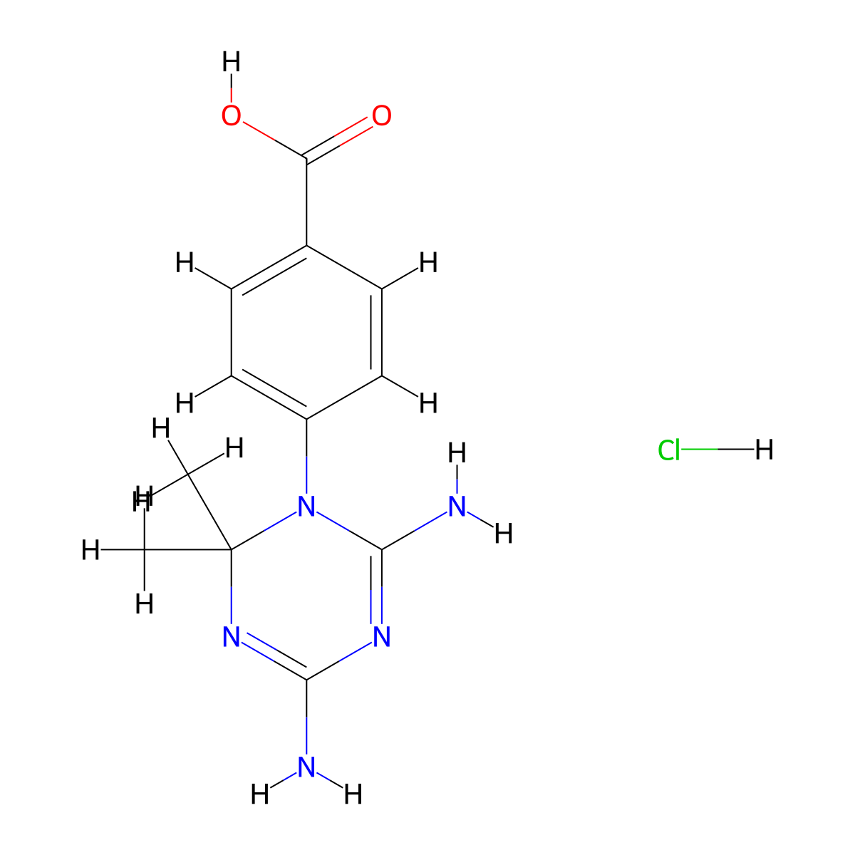4-(4,6-Diamino-2,2-dimethyl-2h-[1,3,5]triazin-1-yl)-benzoic acid hydrochloride molecular structure, CAS 4514-43-6