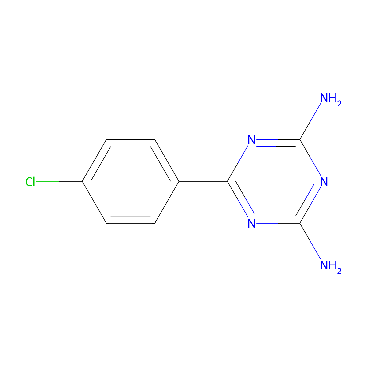 6-(4-Chlorophenyl)-1,3,5-triazine-2,4-diamine molecular structure, CAS 4514-53-8
