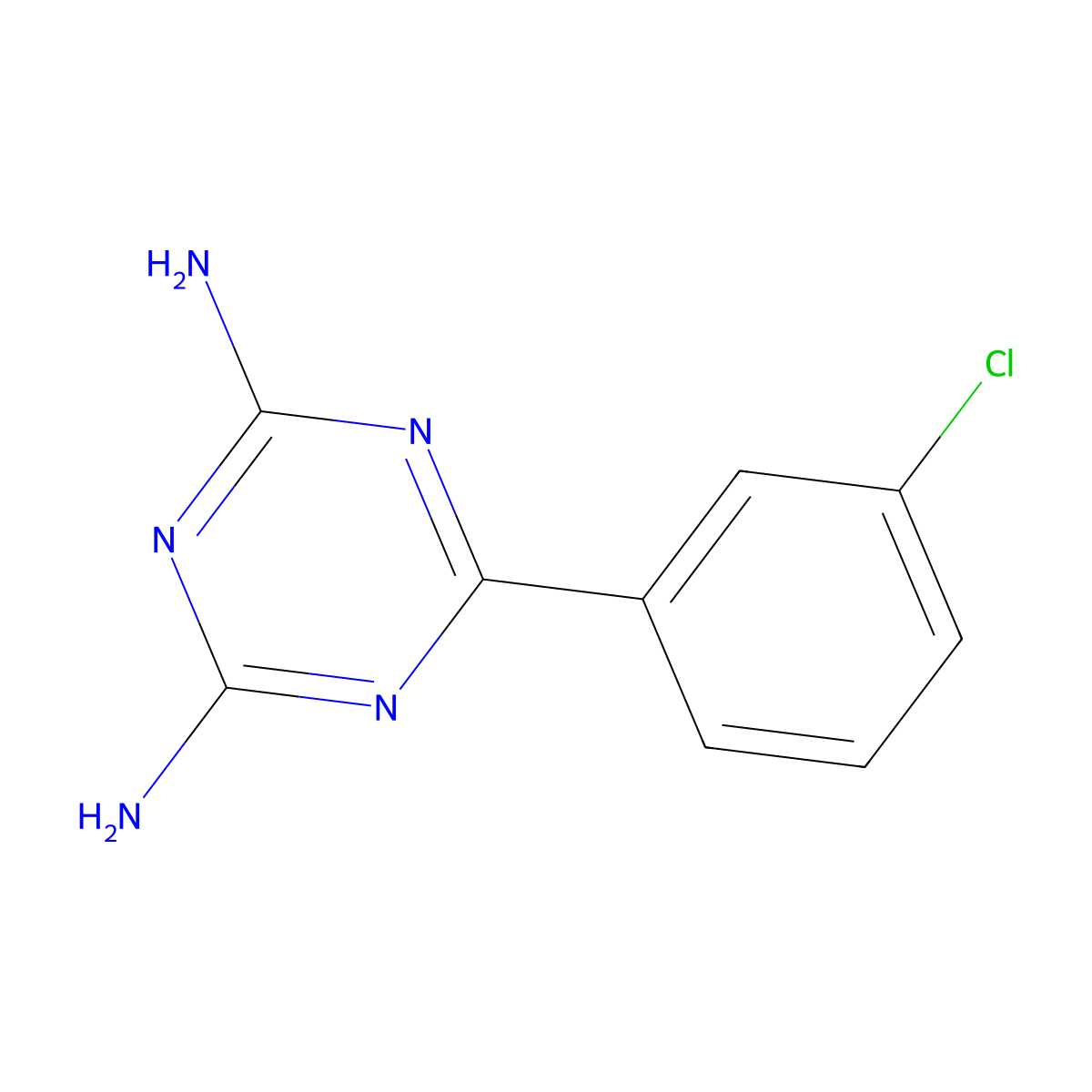 6-(3-Chlorophenyl)-1,3,5-triazine-2,4-diamine molecular structure, CAS 4514-54-9