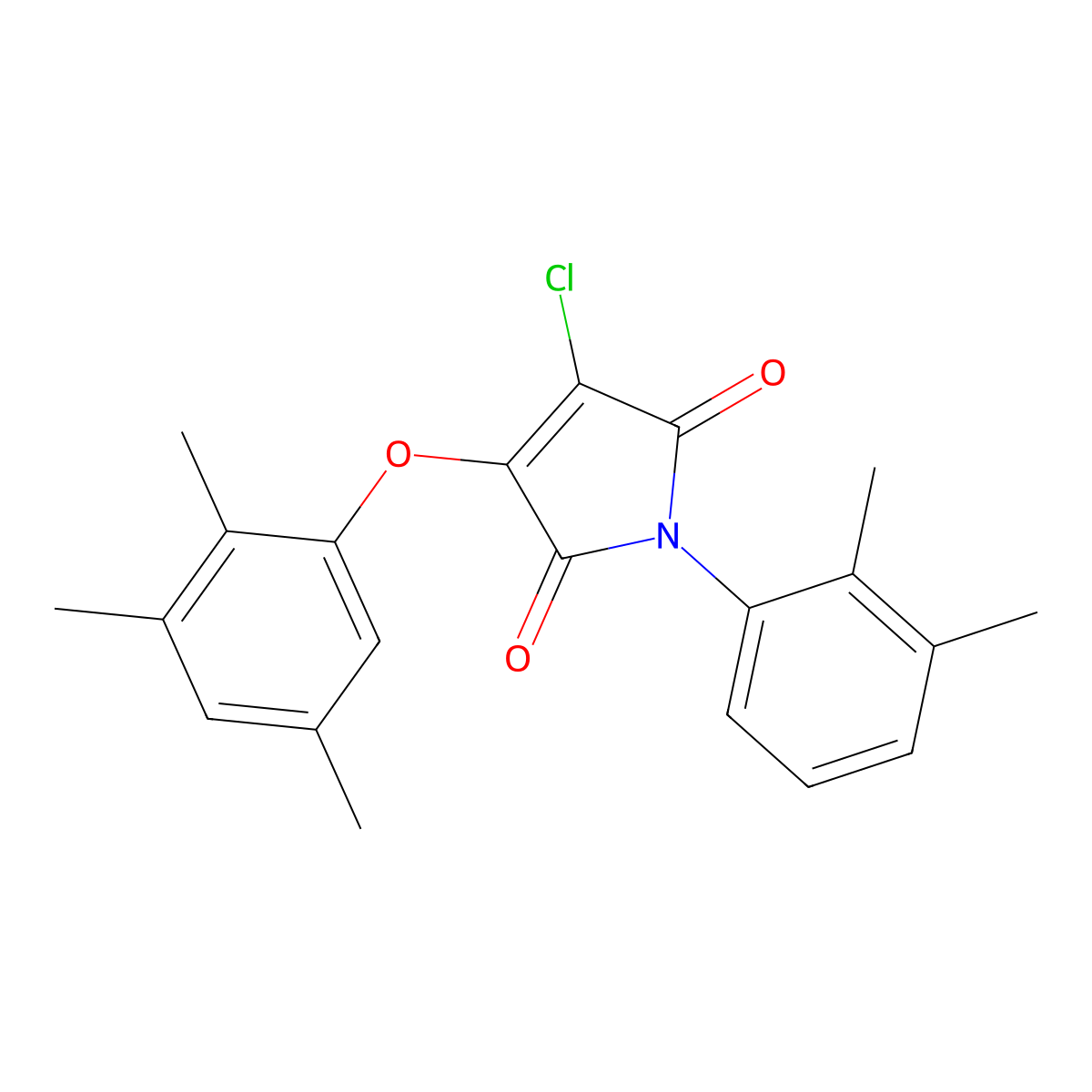 3-Chloro-1-(2,3-dimethylphenyl)-4-(2,3,5-trimethylphenoxy)pyrrole-2,5-dione molecular structure, CAS 451450-65-0