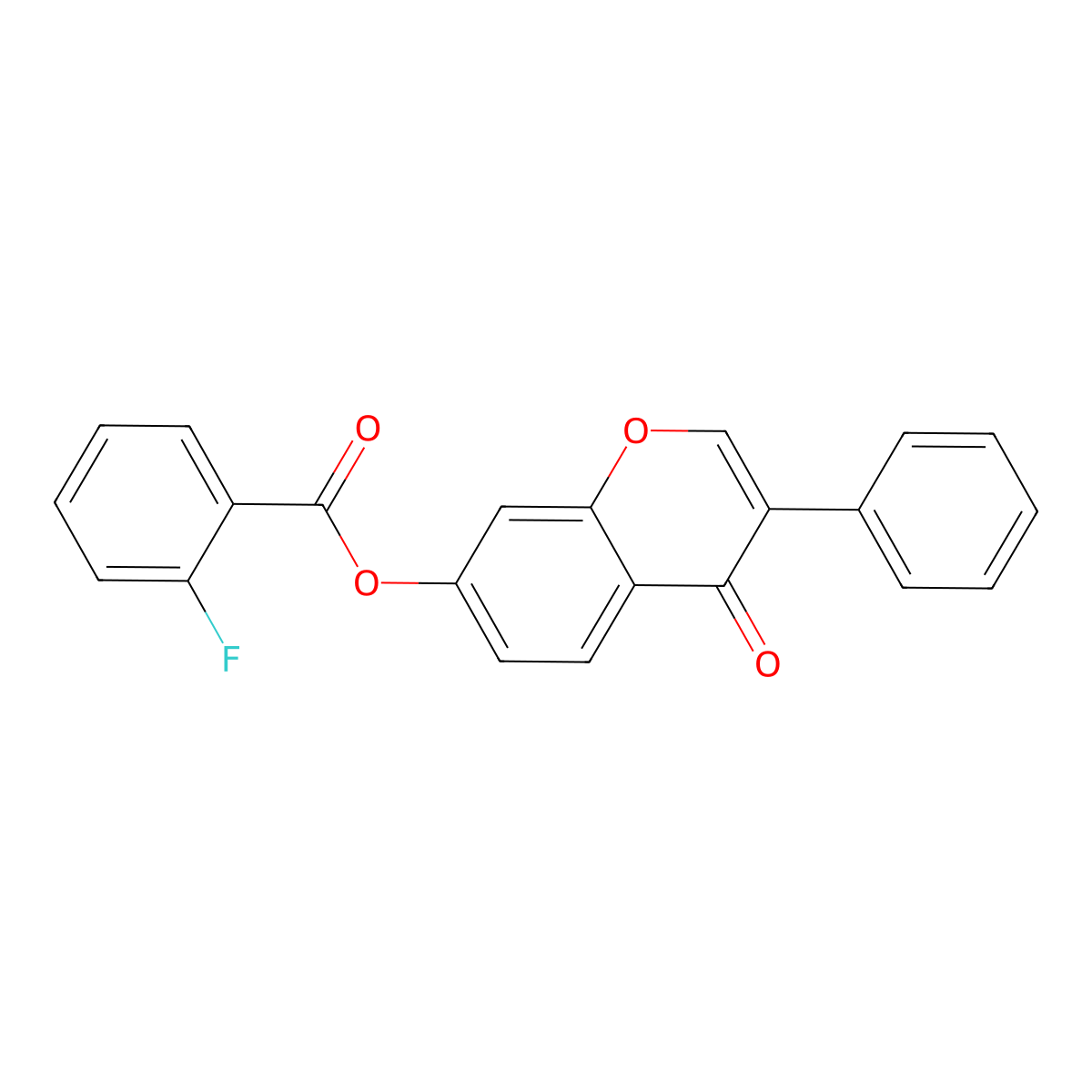 4-oxo-3-phenyl-4H-chromen-7-yl 2-fluorobenzoate molecular structure, CAS 451451-23-3