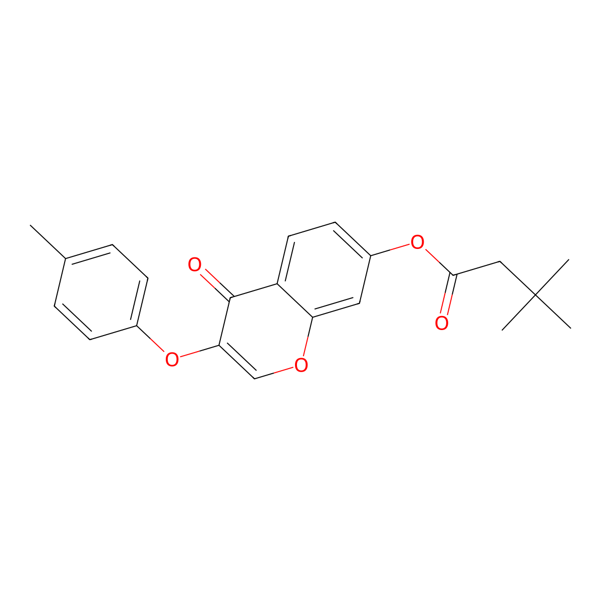 3-(4-methylphenoxy)-4-oxo-4H-chromen-7-yl 3,3-dimethylbutanoate molecular structure, CAS 451451-33-5
