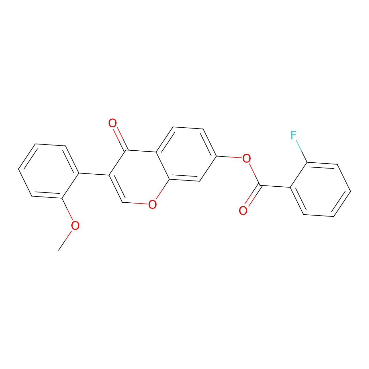 3-(2-methoxyphenyl)-4-oxo-4H-chromen-7-yl 2-fluorobenzoate molecular structure, CAS 451451-80-2