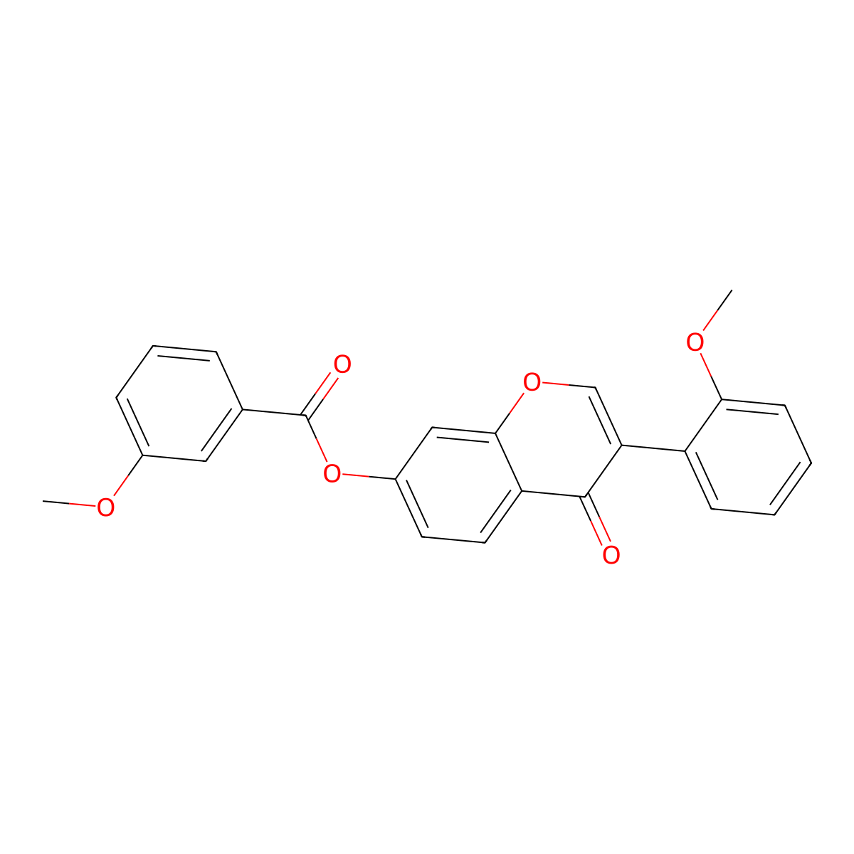 3-(2-methoxyphenyl)-4-oxo-4H-chromen-7-yl 3-methoxybenzoate molecular structure, CAS 451452-17-8