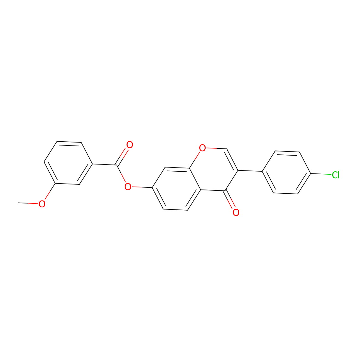 3-(4-chlorophenyl)-4-oxo-4H-chromen-7-yl 3-methoxybenzoate molecular structure, CAS 451452-39-4