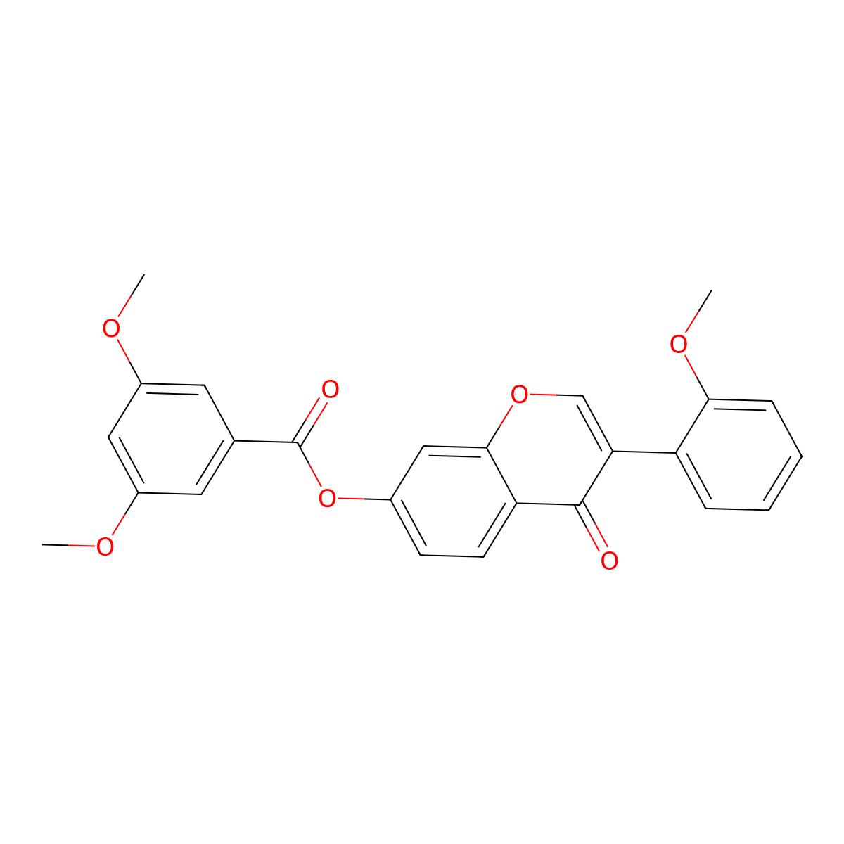 3-(2-methoxyphenyl)-4-oxo-4H-chromen-7-yl 3,5-dimethoxybenzoate molecular structure, CAS 451453-24-0