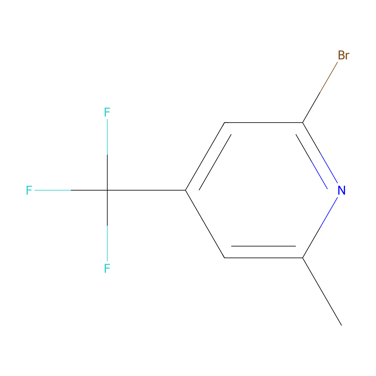 2-Bromo-6-methyl-4-(trifluoromethyl)pyridine molecular structure, CAS 451459-17-9
