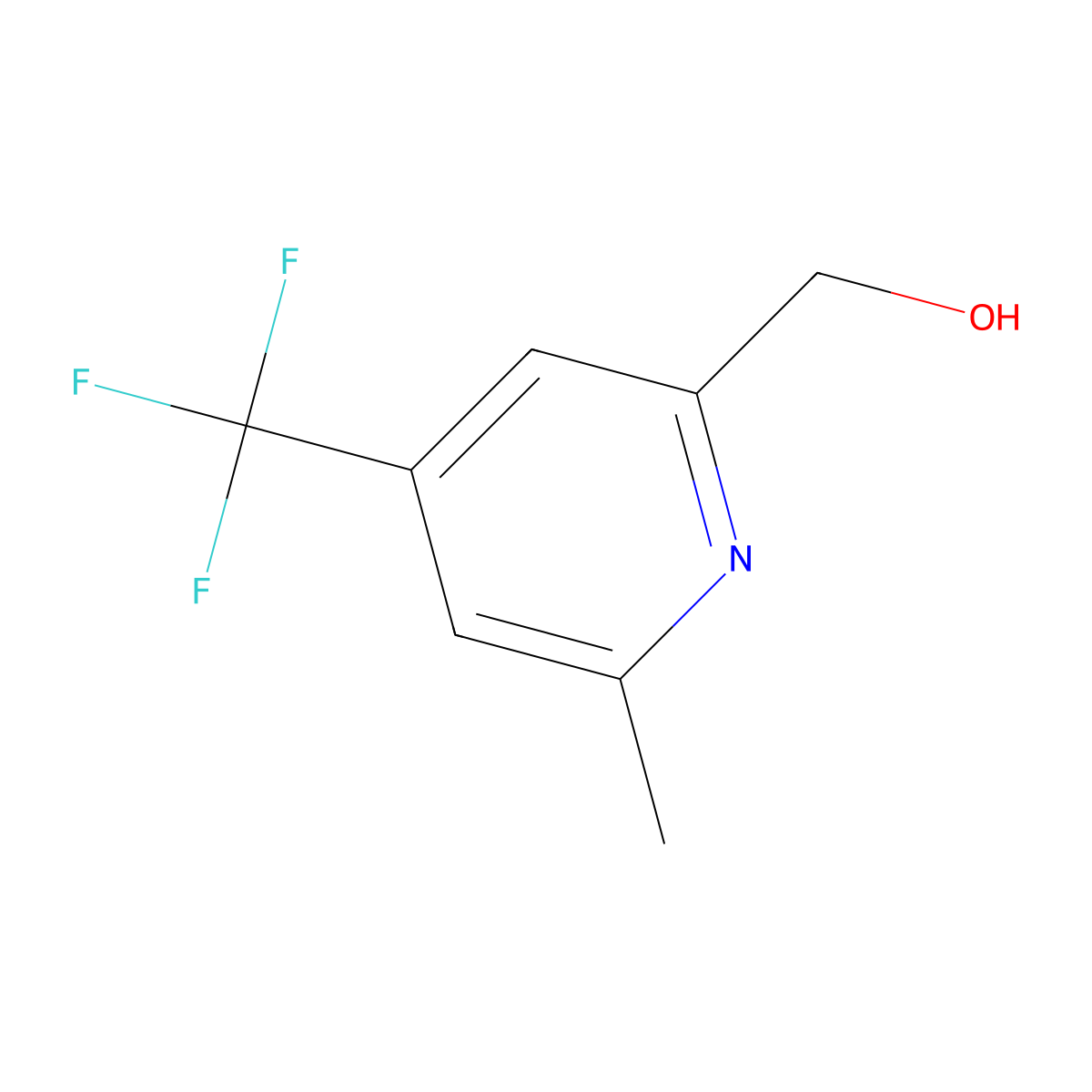 (6-Methyl-4-trifluoromethyl-pyridin-2-yl)-methanol molecular structure, CAS 451459-23-7