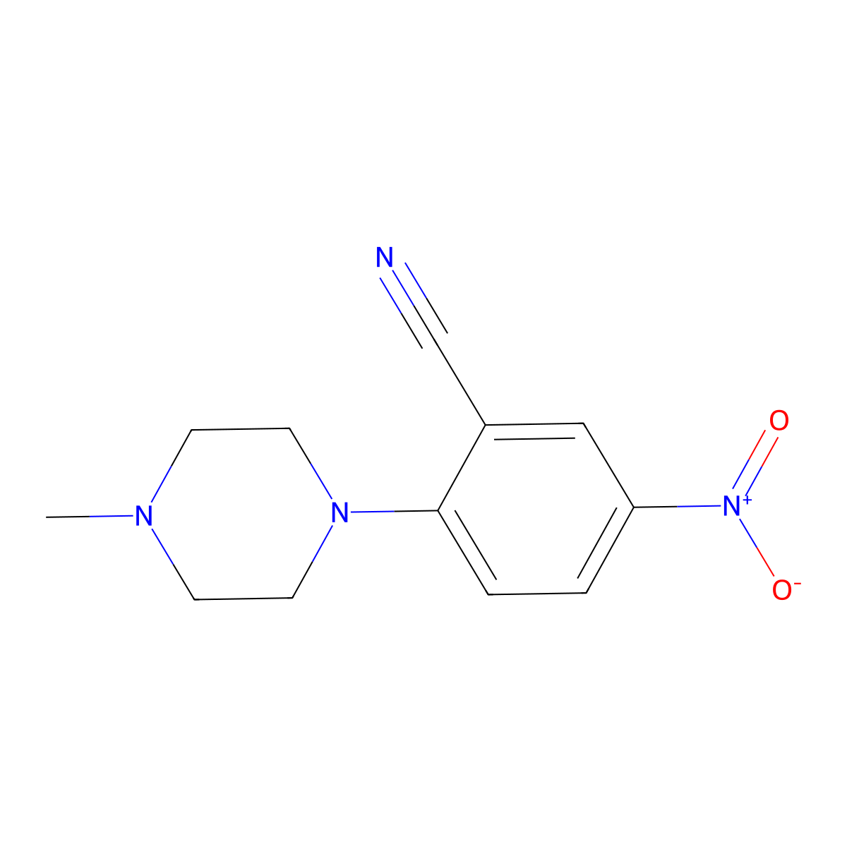2-(4-Methylpiperazin-1-yl)-5-nitrobenzonitrile molecular structure, CAS 451459-92-0