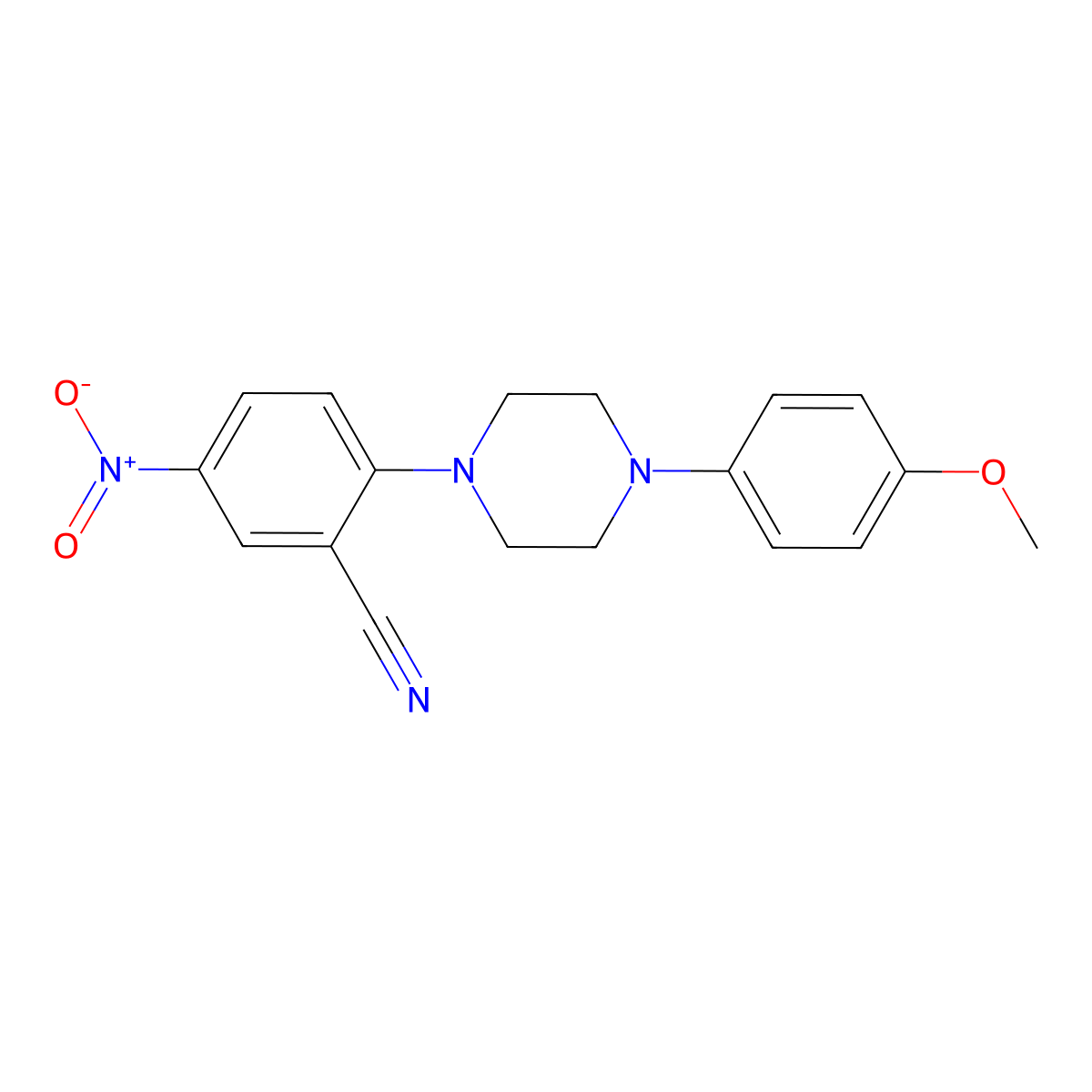2-[4-(4-Methoxyphenyl)piperazin-1-yl]-5-nitrobenzonitrile molecular structure, CAS 451459-93-1