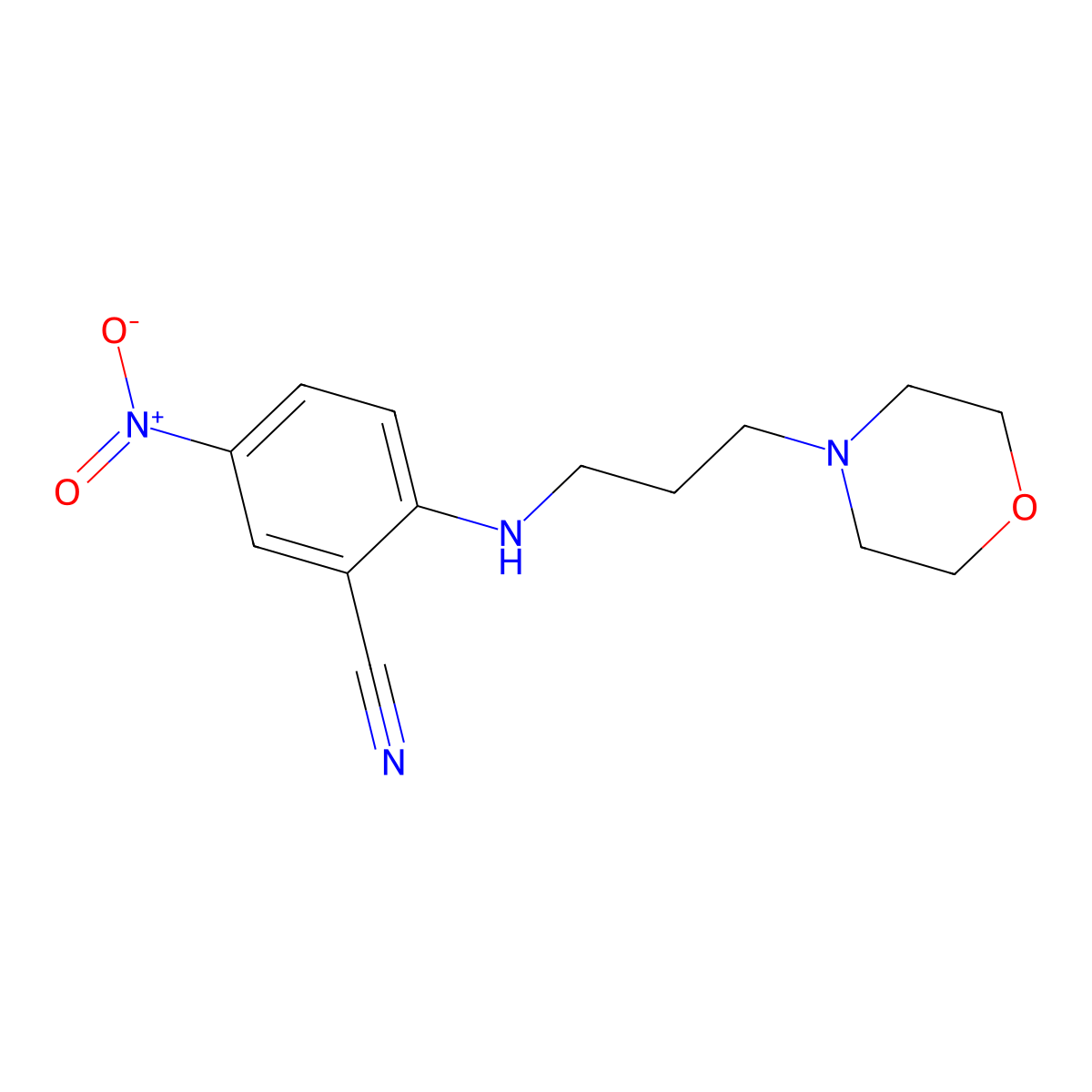 2-((3-(4-Morpholinyl)propyl)amino)-5-nitrobenzonitrile molecular structure, CAS 451459-94-2