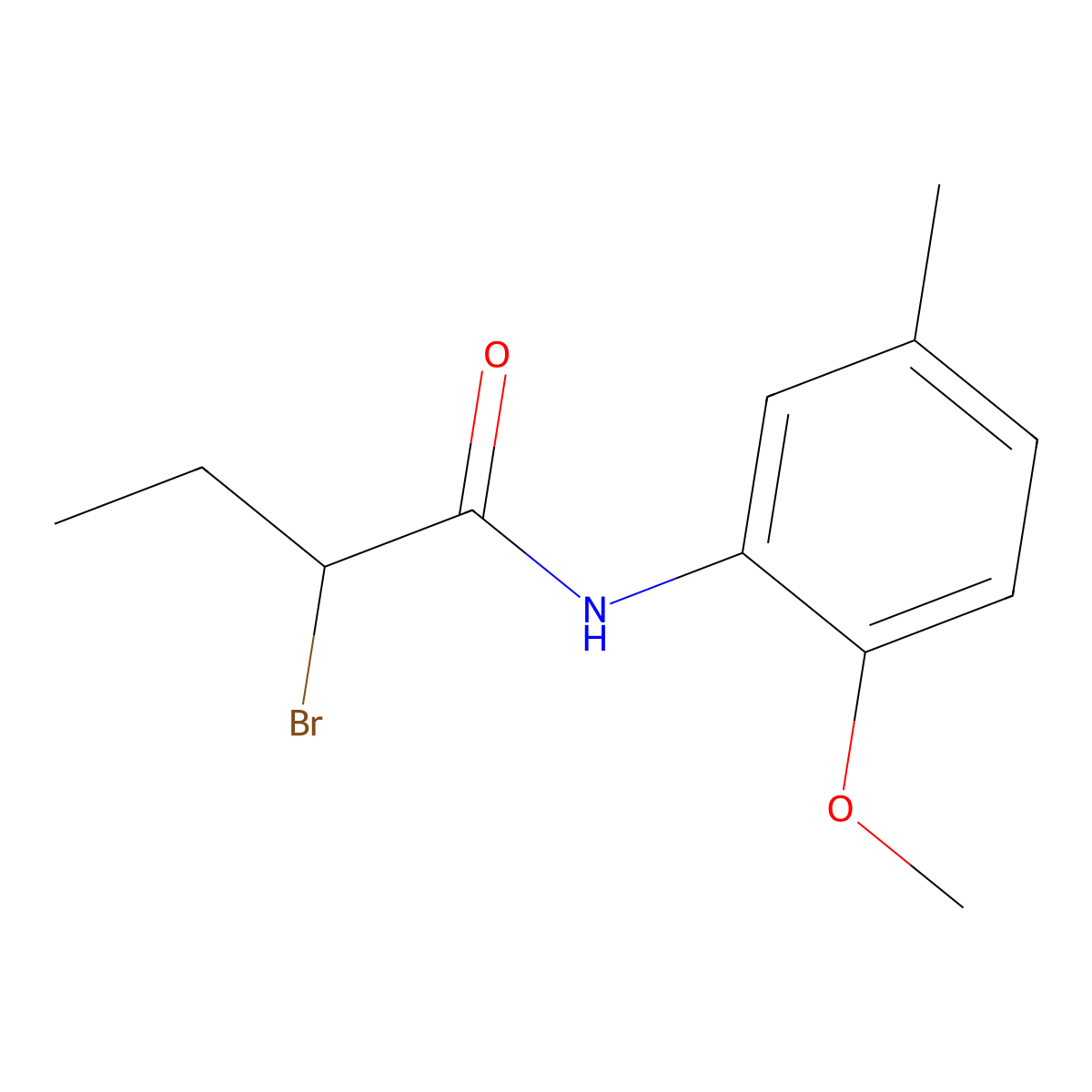 2-bromo-N-(2-methoxy-5-methylphenyl)butanamide molecular structure, CAS 451460-04-1