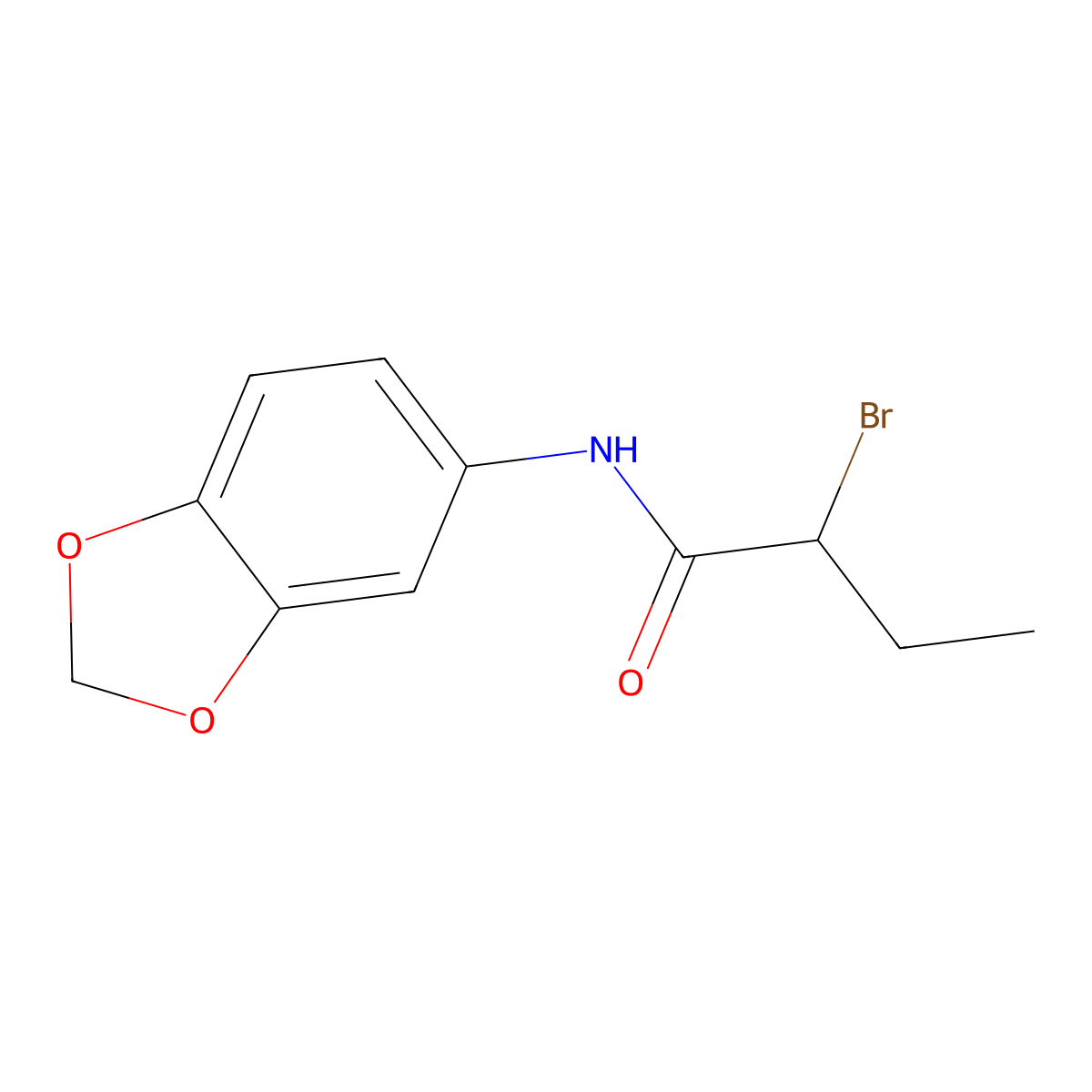 N-1,3-benzodioxol-5-yl-2-bromobutanamide molecular structure, CAS 451460-07-4