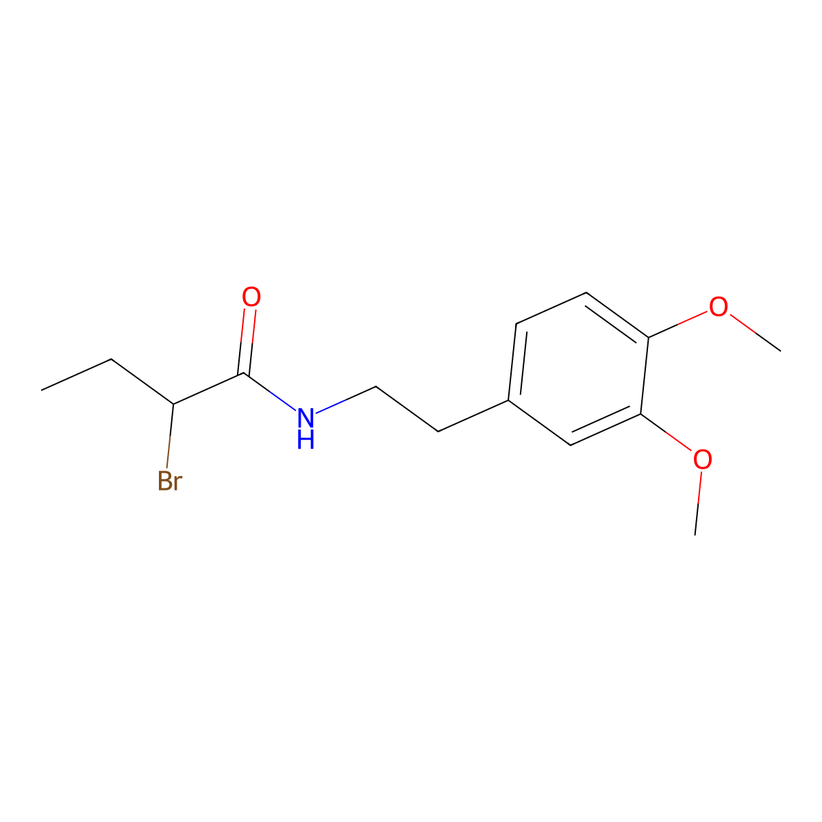 2-bromo-N-[2-(3,4-dimethoxyphenyl)ethyl]butanamide molecular structure, CAS 451460-08-5